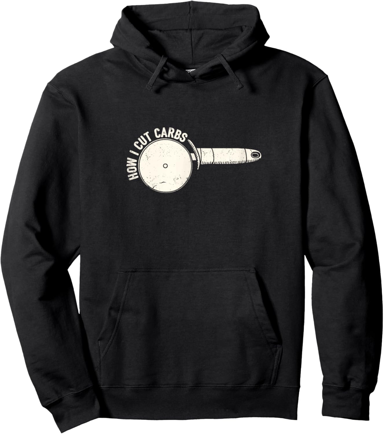 Funny Pizza lover How I cut carbs anti diet Hoodie - Hoodie | Black
