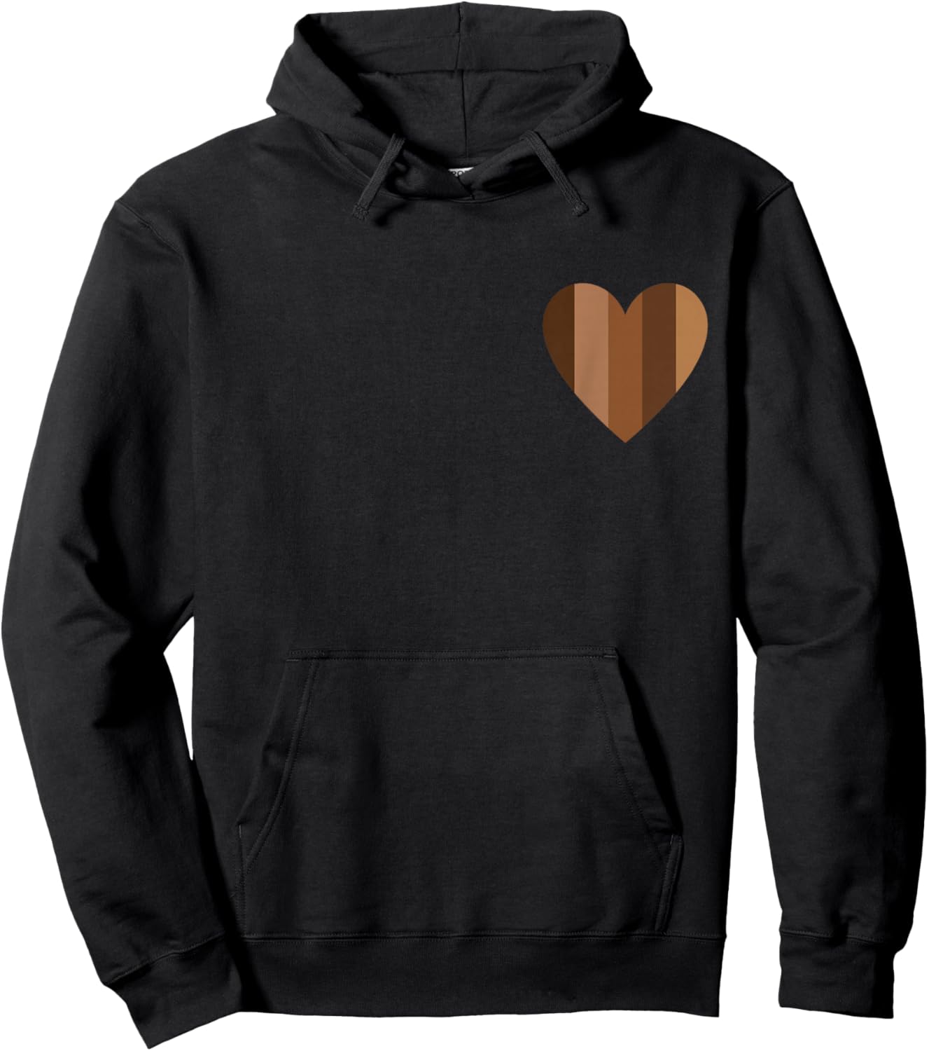 Melanin Heart on the Chest in the Heart Hoodie - Hoodie | Black