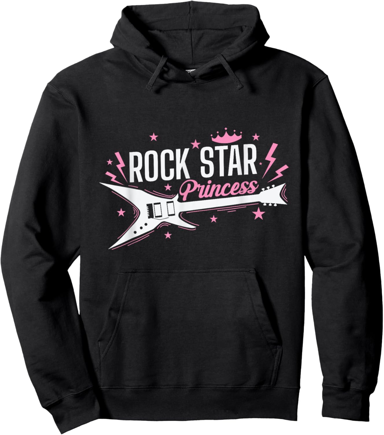 Rock Star Princess Guitar Music Hoodie - Hoodie | Black