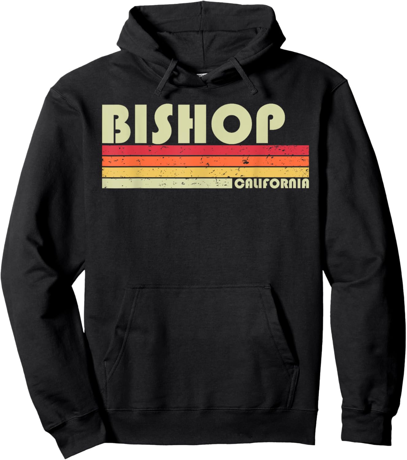 BISHOP CA CALIFORNIA Funny City Home Root Gift Retro 70s 80s Hoodie - Hoodie | Black