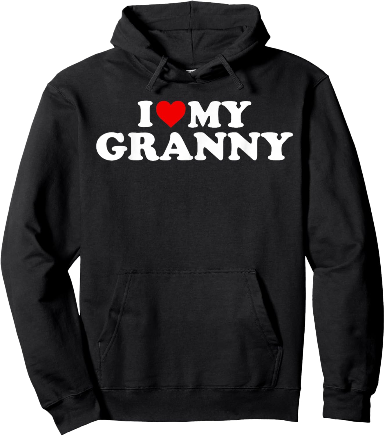 I Love My Granny - Red Heart Hoodie - Hoodie | Black