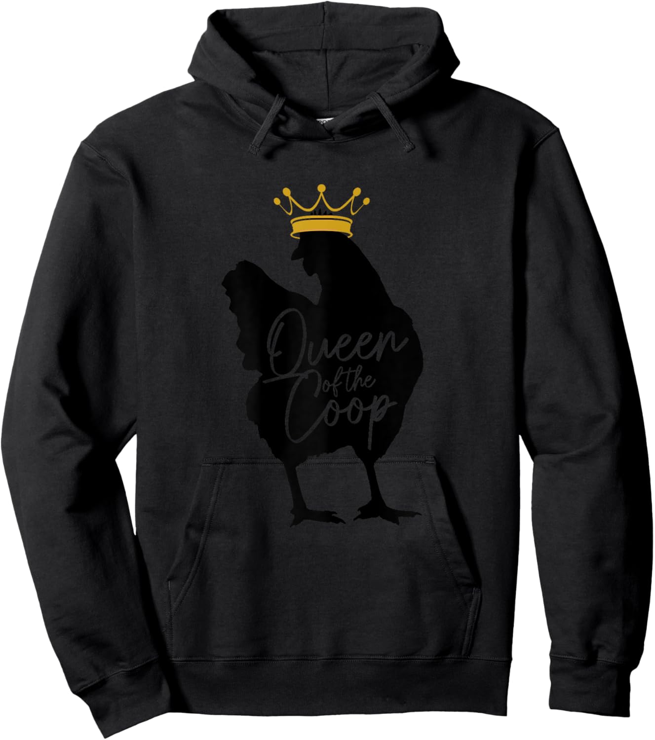 Chicken Queen Of The Coop Funny Cute Chicken Mom Farmer Hoodie - Hoodie | Black