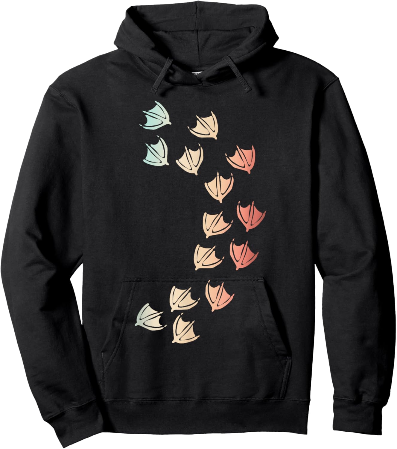 Animal Lover Duck Footprint Farm Bird Duck Hoodie - Hoodie | Black