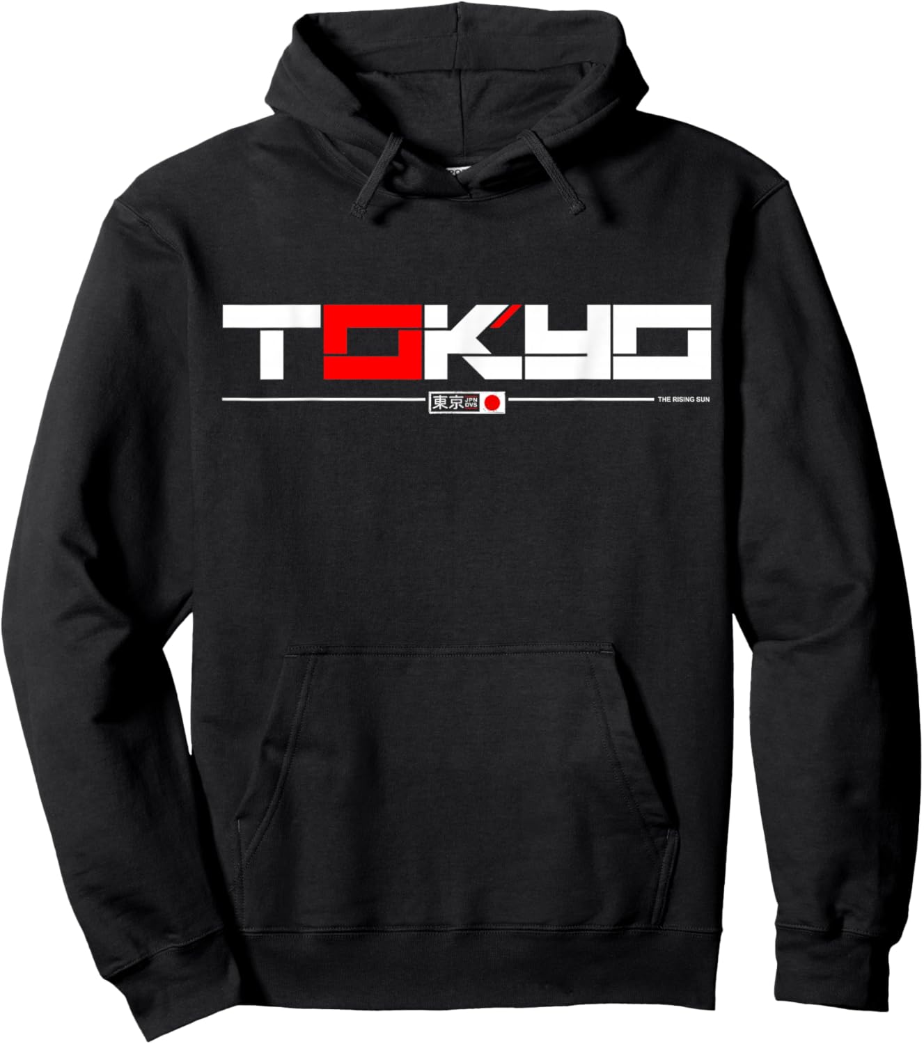 Japanese Streetwear Aesthetic Tokyo Gifts DAIMMER Tokyo - -Adults - Black - Small - Short Sleeve - Retro - Tokyo Skyline & Japanese Flag Graphics Hoodie - Hoodie | Black