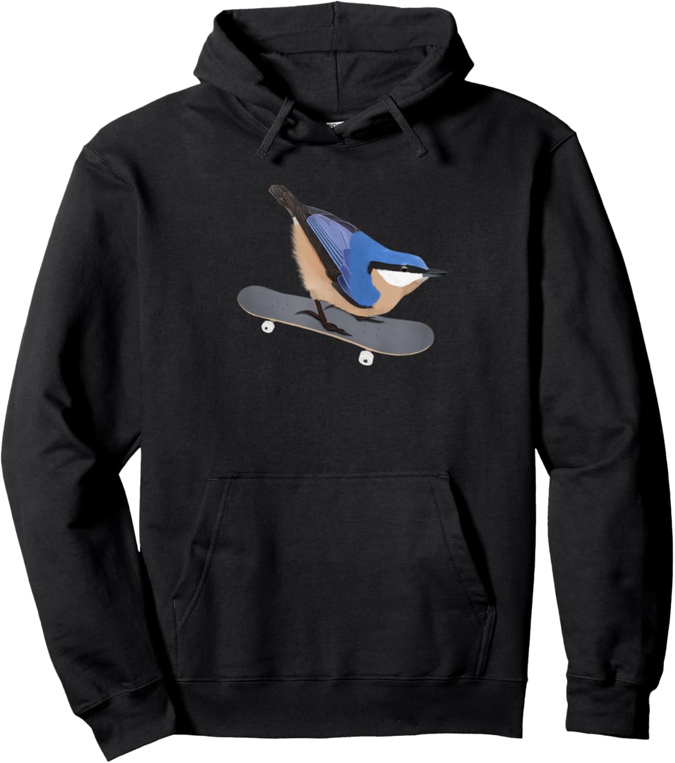Nuthatch Bird Skateboard Birdwatcher Animal Biologist Hoodie - Hoodie | Black
