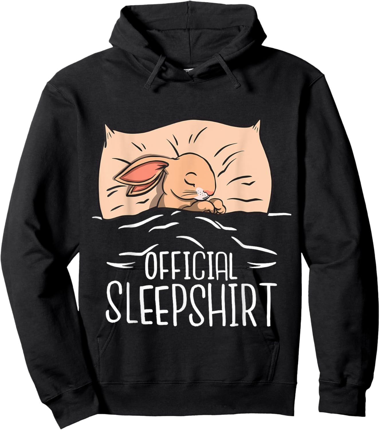 Funny Bunny "Official Sleepshirt" For Bunny Girl & Boy Hoodie - Hoodie | Black