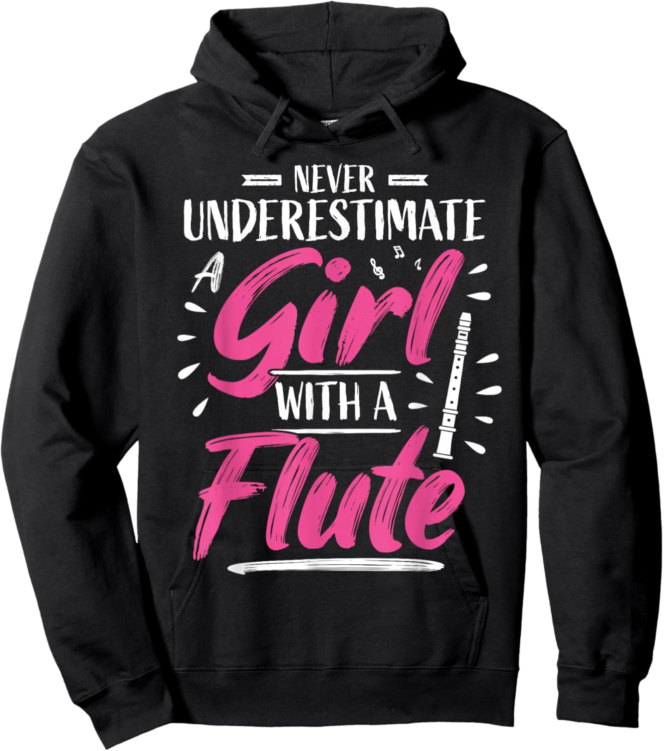 Girls Flute Player Flute Player Hoodie - Hoodie | Black