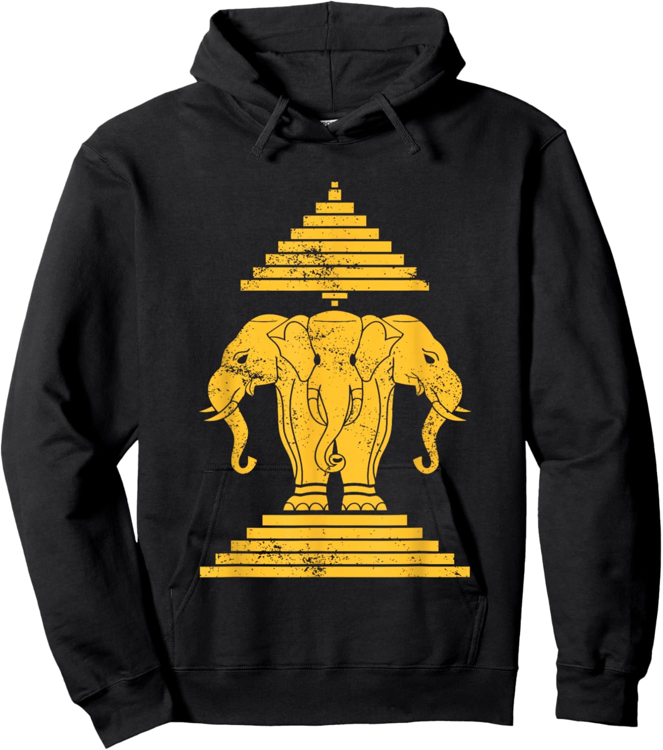 Erawan Three Headed Elephant Kingdom of Laos Hoodie - Hoodie | Black