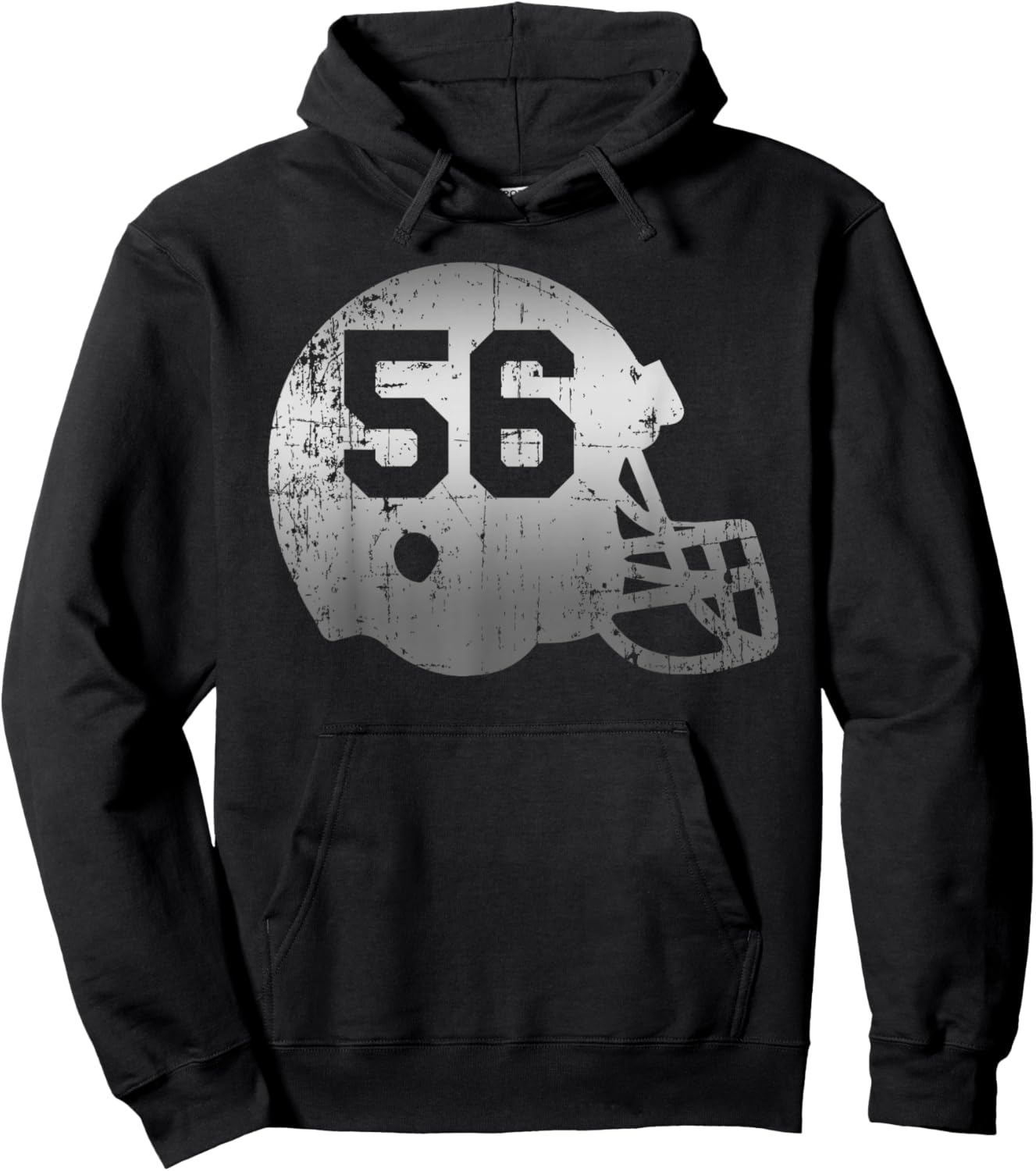 Vintage Football 56 Jersey Number Hoodie - Hoodie | Black