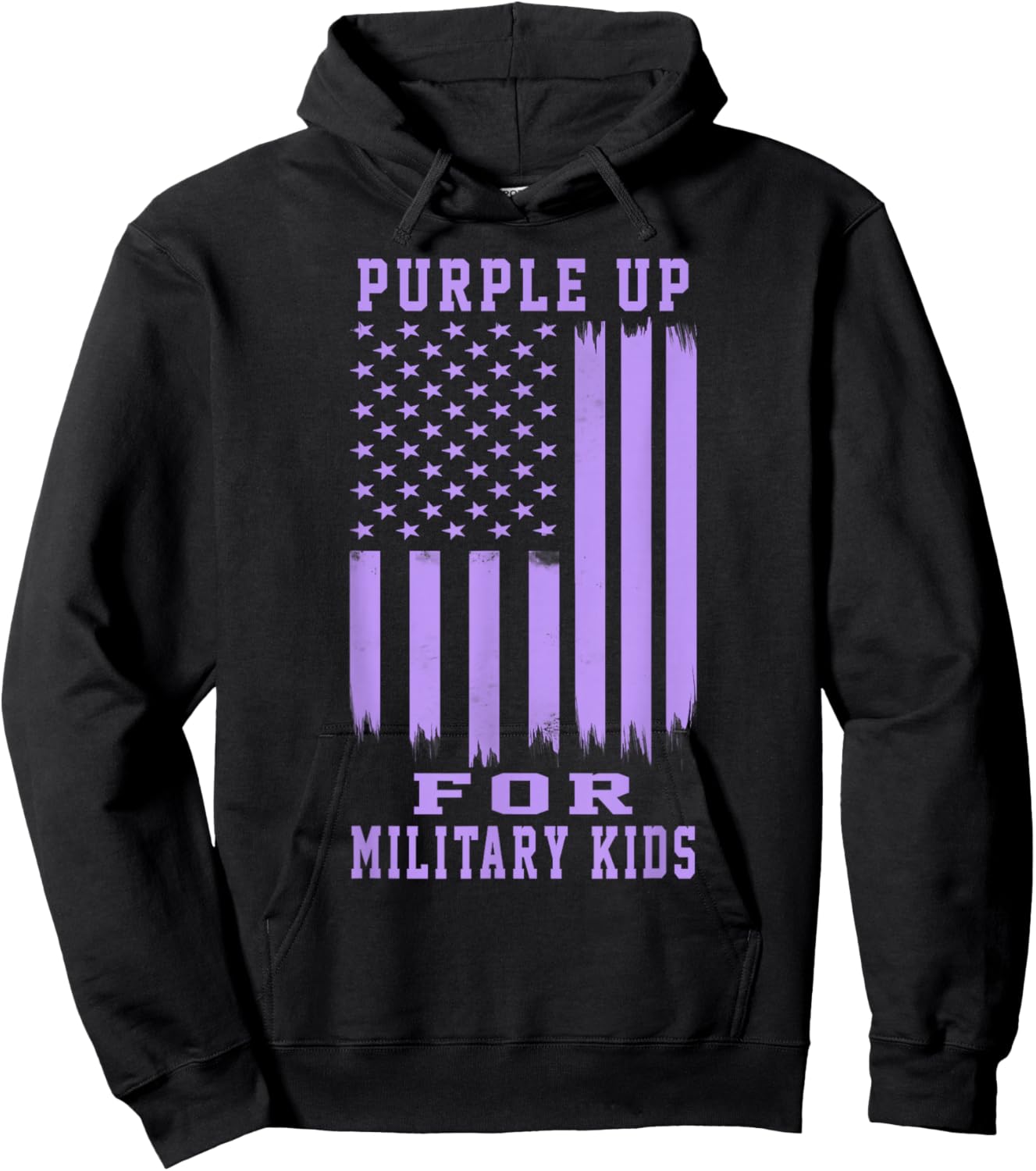 Purple Up for Military Kids Month Military Army Soldier Kids Hoodie - Hoodie | Black