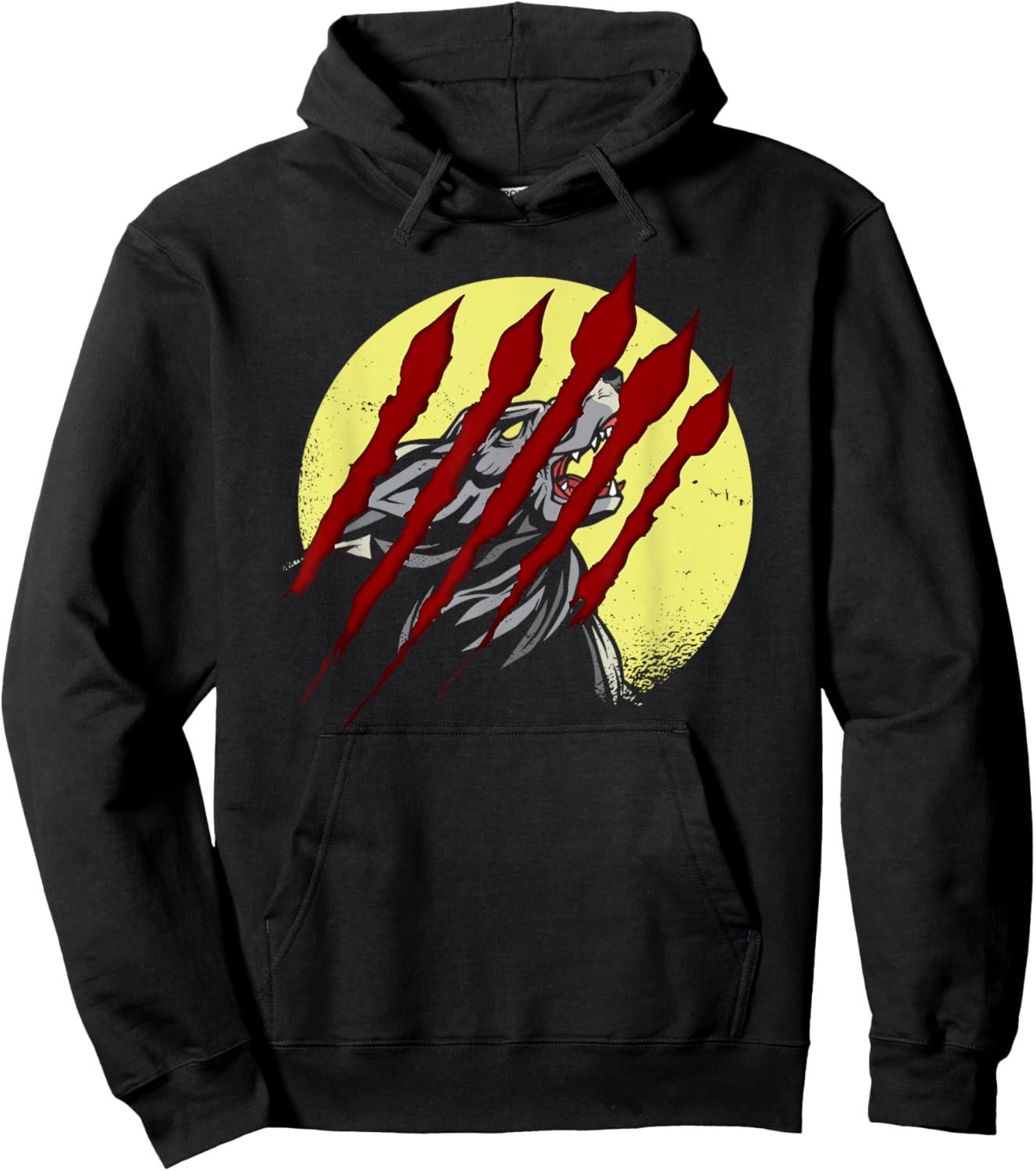 Werewolf Full Moon Horror Movie Scratches Howling Wolf Hoodie - Hoodie | Black