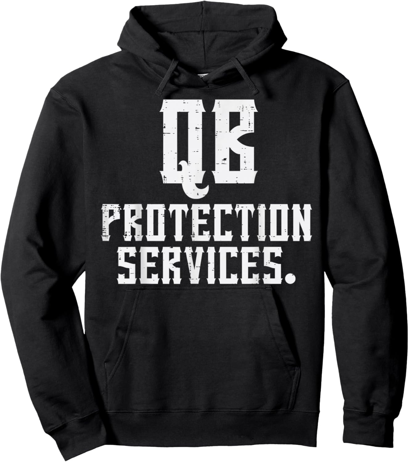 QB Protection Services Funny Quarterback Offensive Football Hoodie - Hoodie | Black