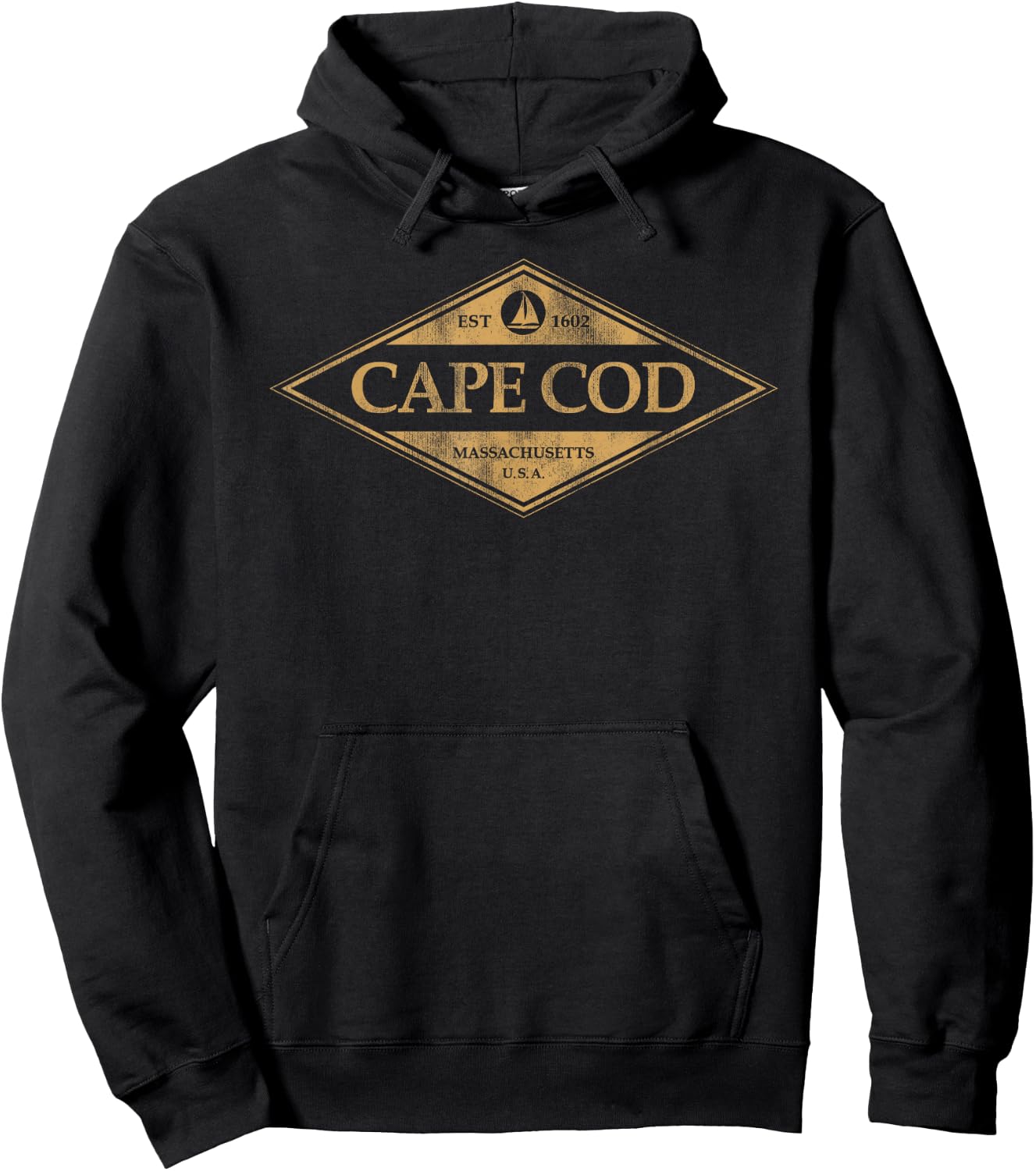 Cape Cod Massachusetts Retro Preppy Throwback Hoodie - Hoodie | Black