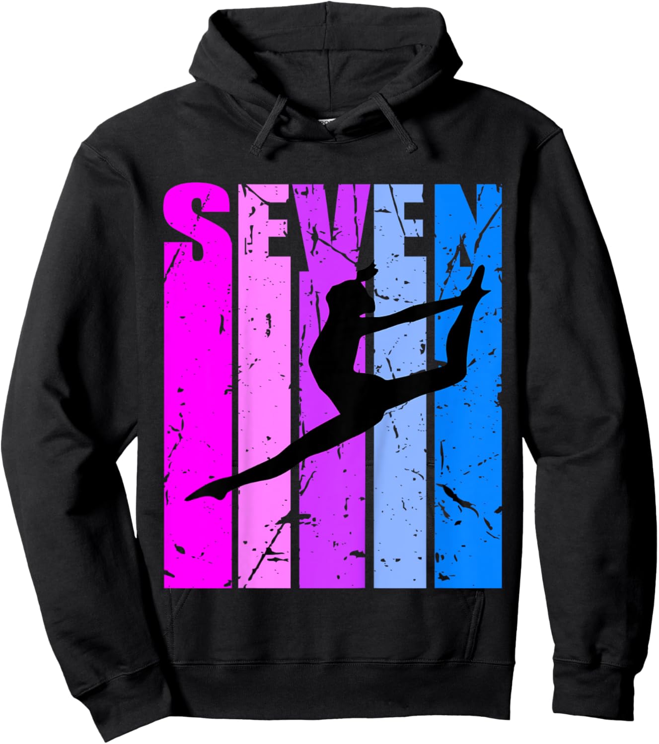 Kids Girls Gymnastics 7th Birthday Dance Dancing Gymnast Ballet Hoodie - Hoodie | Black
