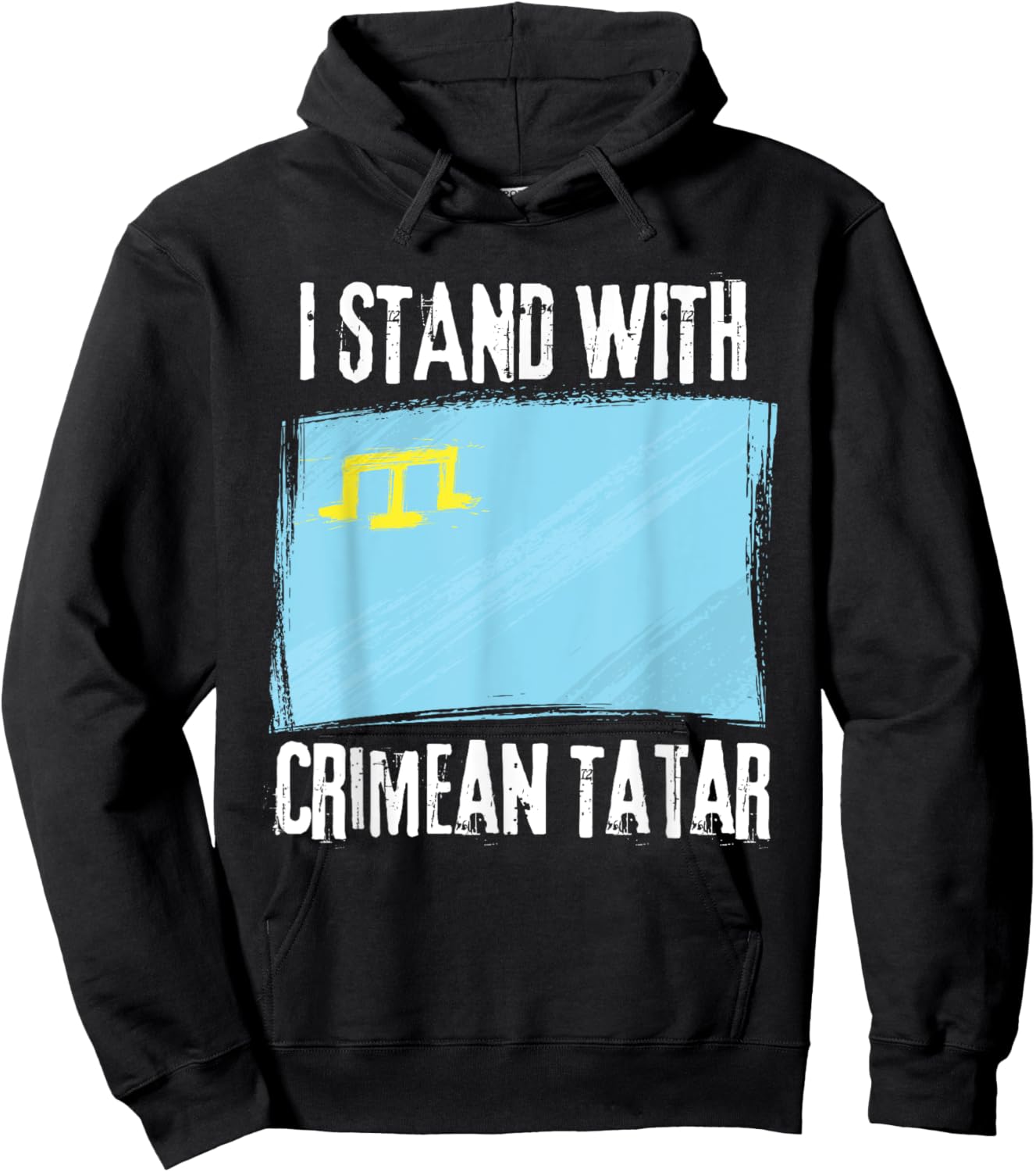 I Stand With Crimean Tatar Flag Crimean Tatars Flag Hoodie - Hoodie | Black