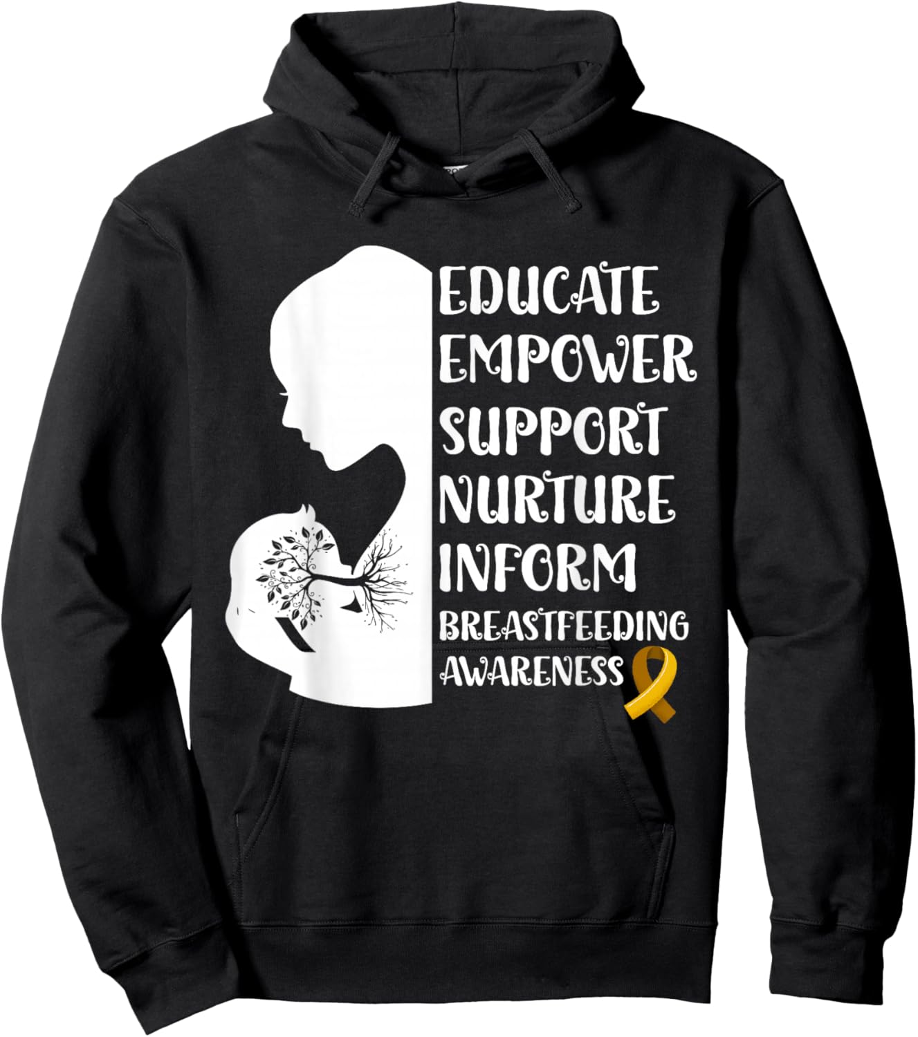 Breastfeeding Awareness Family USA Breast Milk Lactation Hoodie - Hoodie | Black