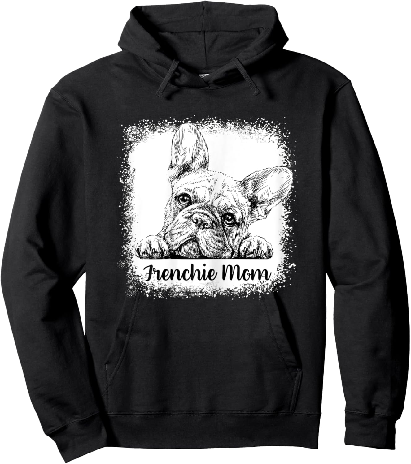 Frenchie Mom Bleached Cute French BullDog Mama Gifts Women Hoodie - Hoodie | Black