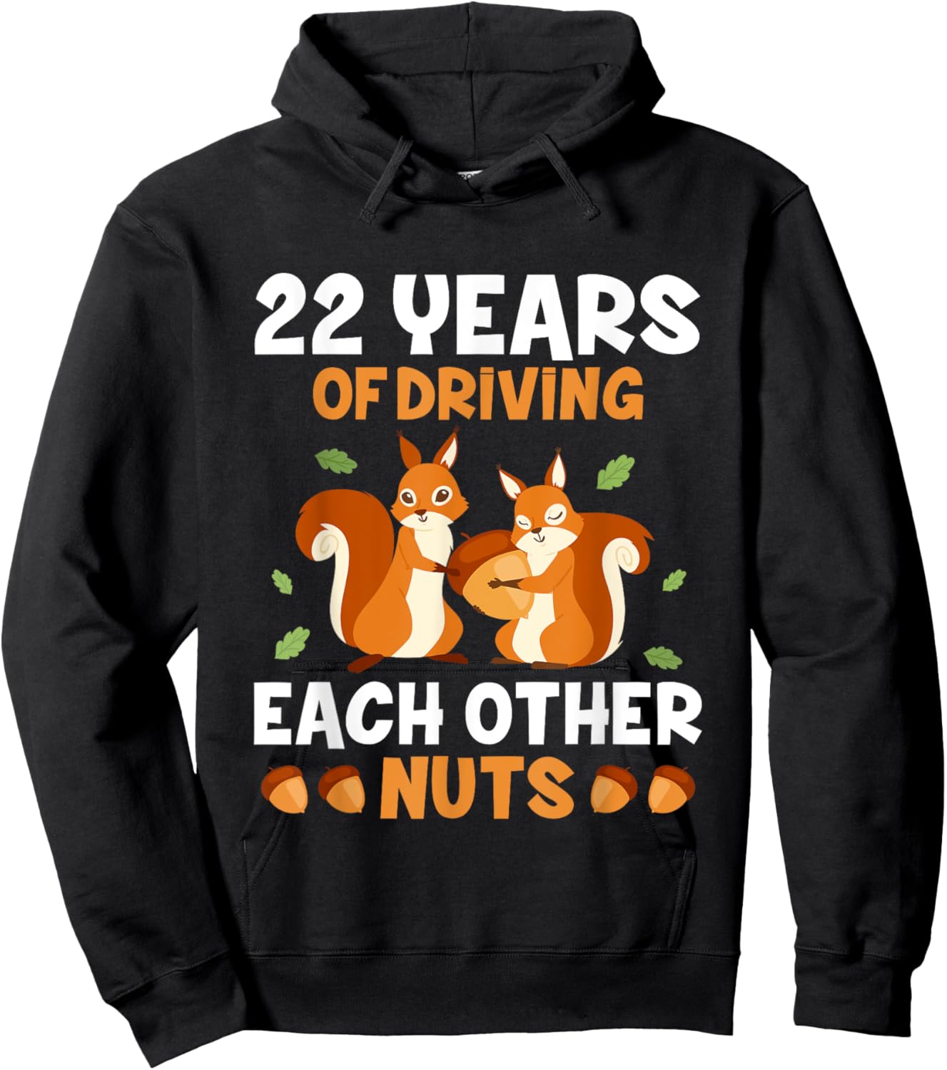 22nd 22-Year Wedding Anniversary Funny Couple Hoodie - Hoodie | Black
