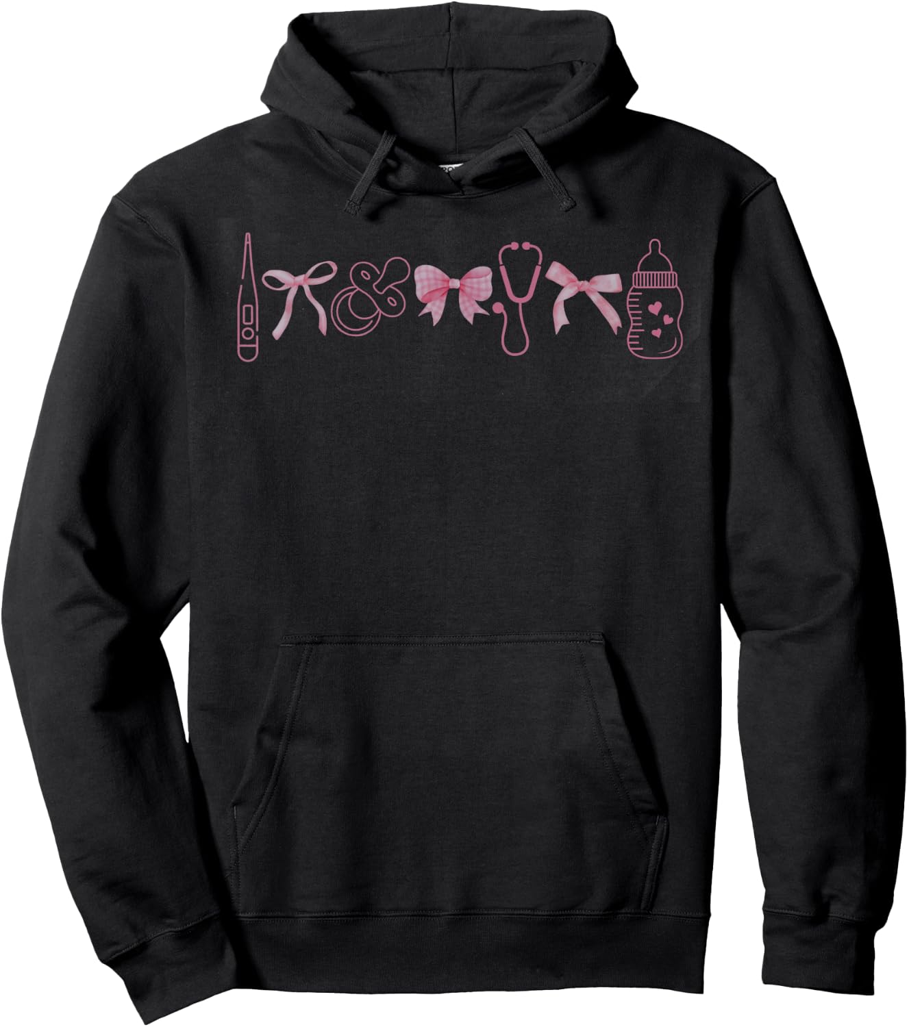 Coquette Mother Baby Nurse Graduation Postpartum RN NICU Hoodie - Hoodie | Black