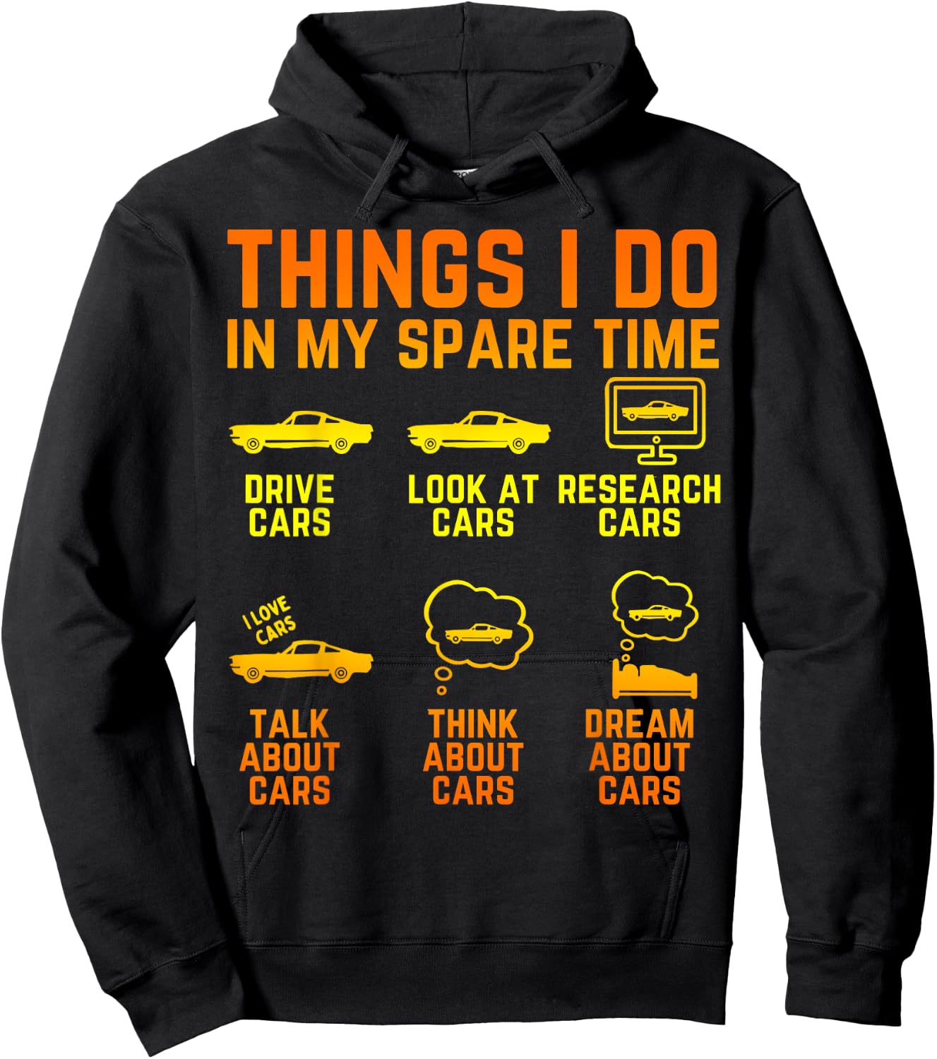 Things I Do In My Spare Time Cars Enthusiast Classic Car Men Hoodie - Hoodie | Black