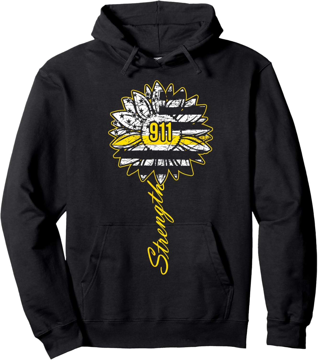 911 Dispatcher Strength - USA Flag Emergency Call Responder Hoodie - Hoodie | Black