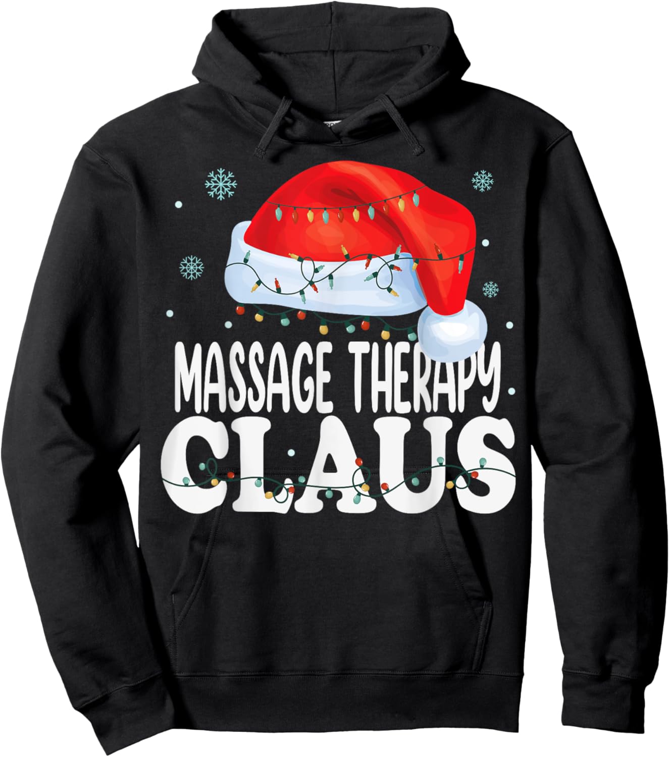 Massage Therapy Claus Christmas Funny Matching Costume Hoodie - Hoodie | Black