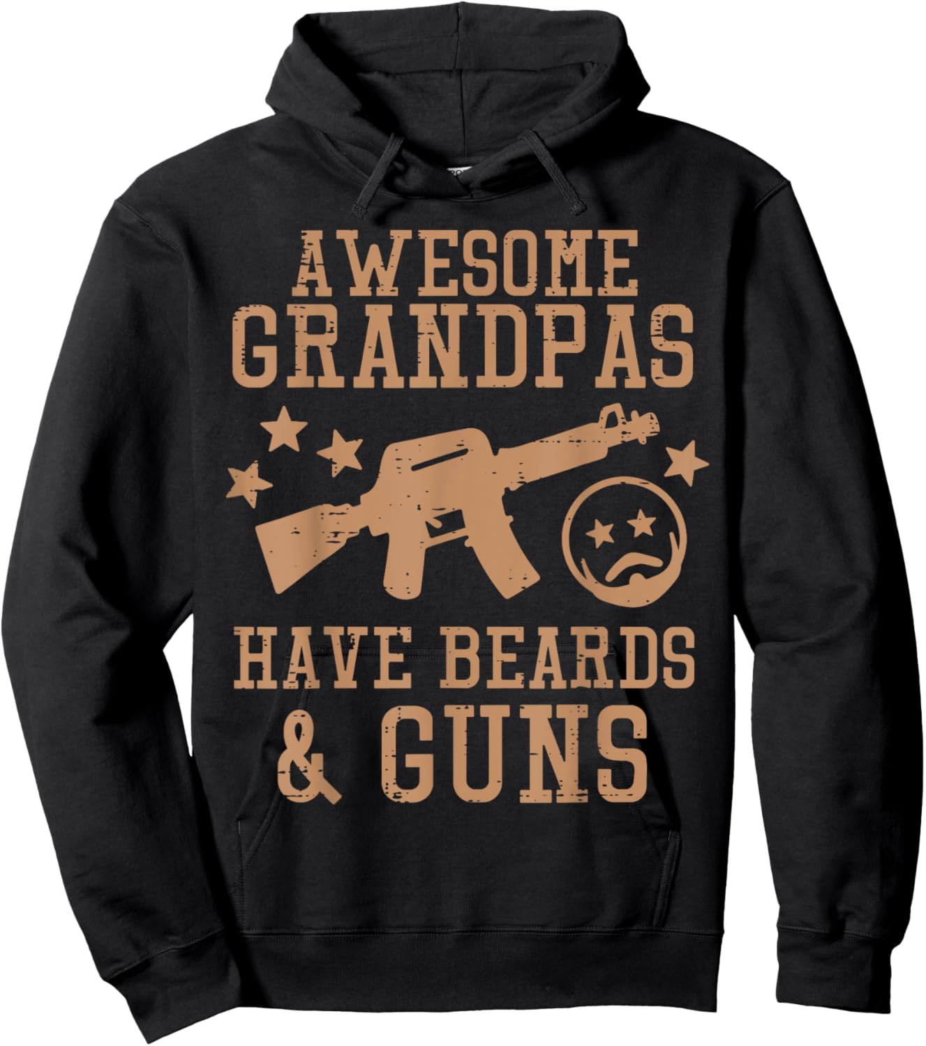 Awesome Grandpas Have Beards Guns Funny Fathers Day Pawpaw Hoodie - Hoodie | Black