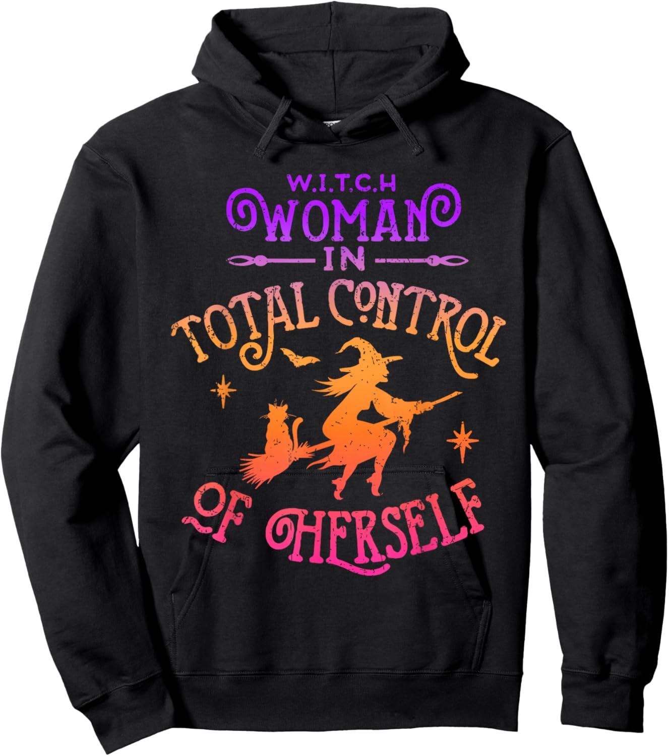 WITCH Woman In Total Control of Herself Funny Feminist Hoodie - Hoodie | Black
