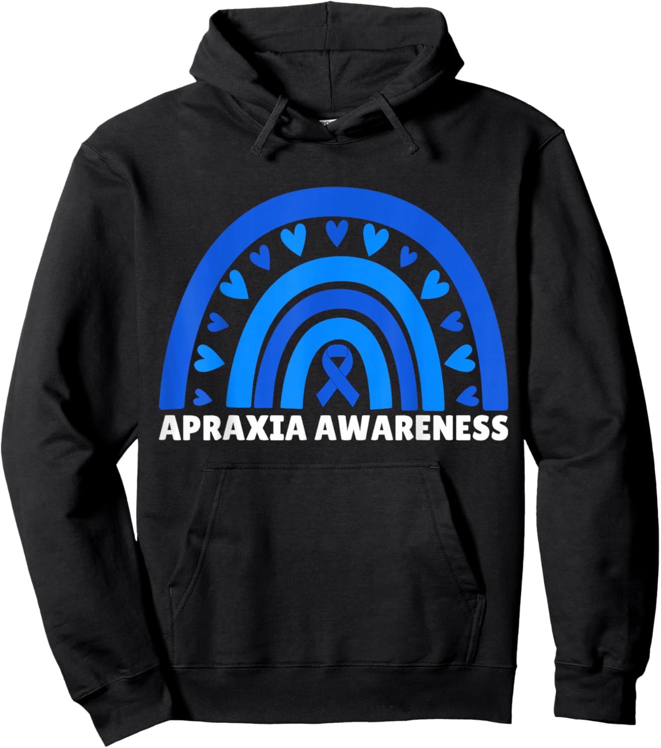 Apraxia Awareness Sister Brother Son Rainbow Apraxia Warrior Hoodie - Hoodie | Black