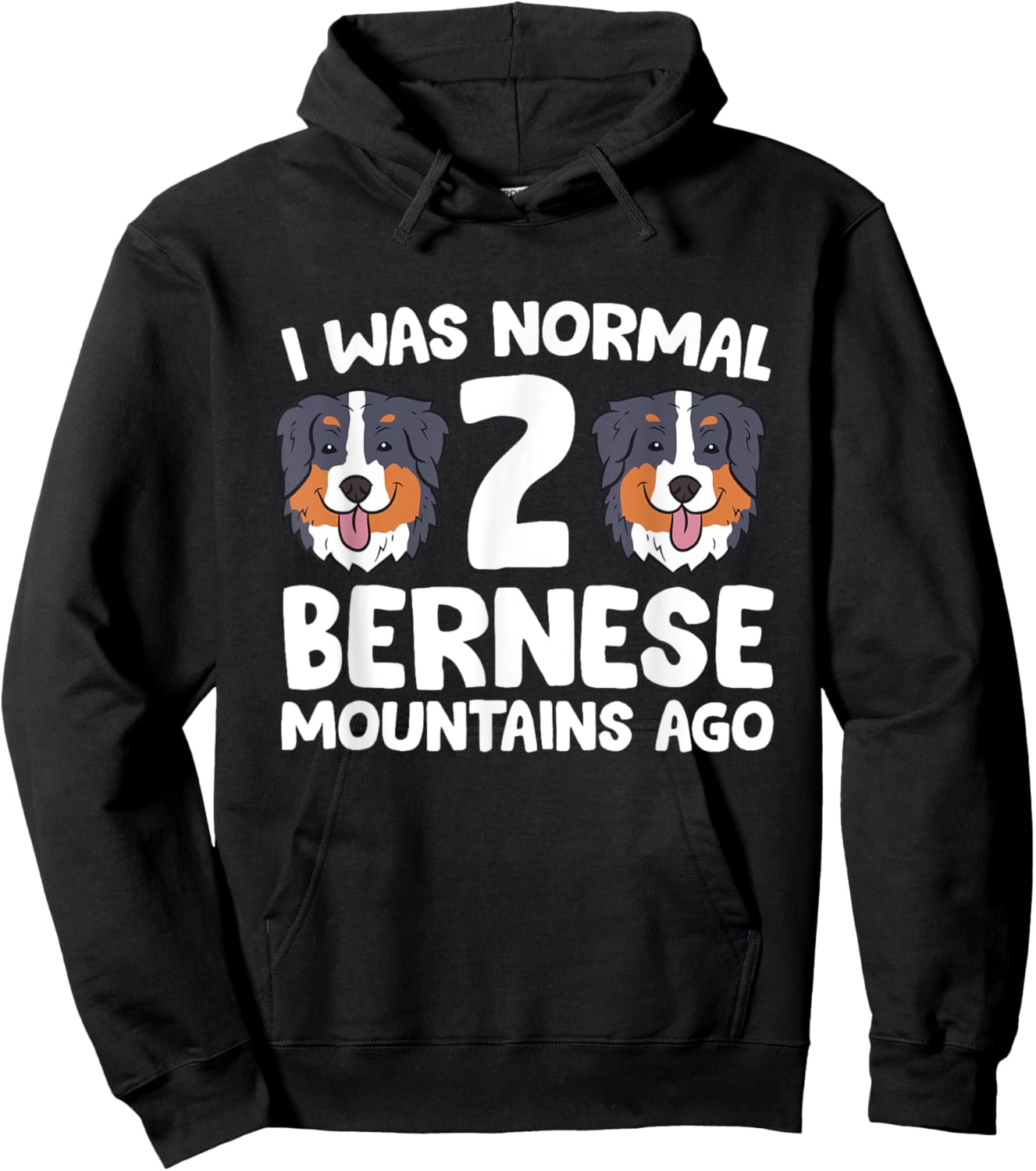 Bernese Mountain Dog I Was Normal 2 Bernese Mountains Ago Men Women Girls Kids Hoodie - Hoodie | Black