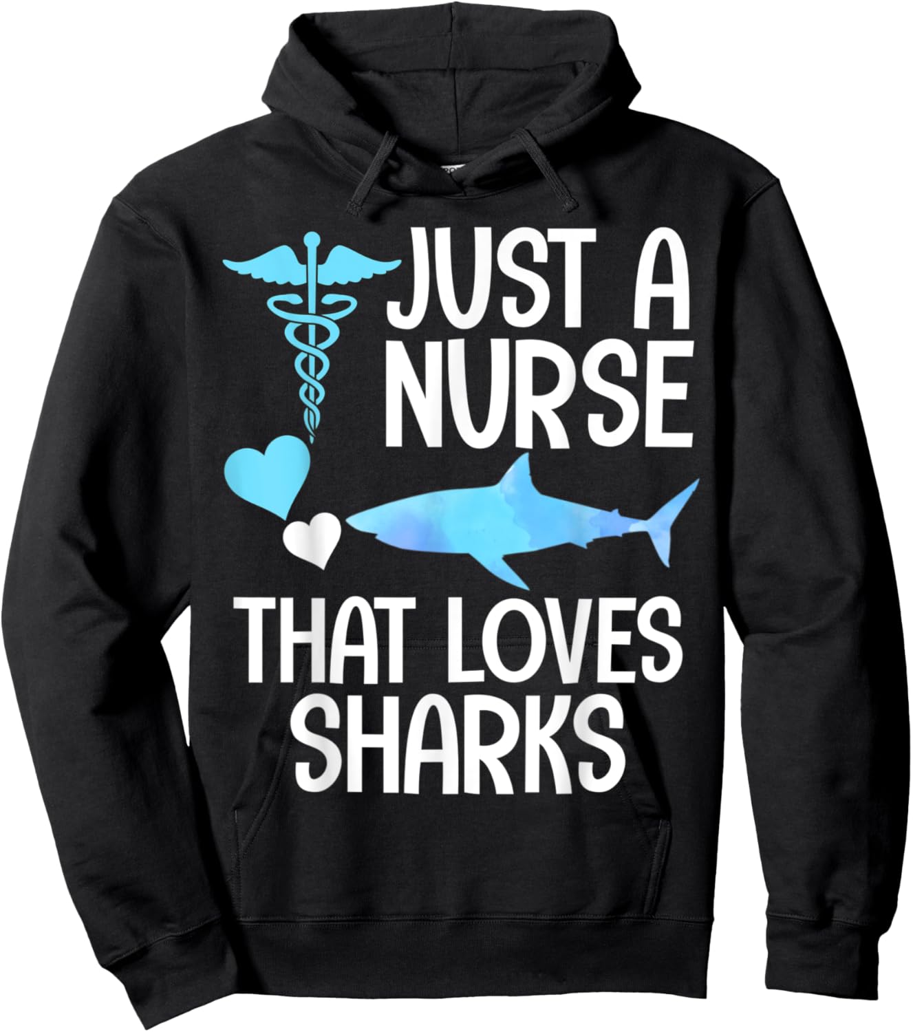Nurse that loves sharks nursing RN beach ocean sea vacation Hoodie - Hoodie | Black
