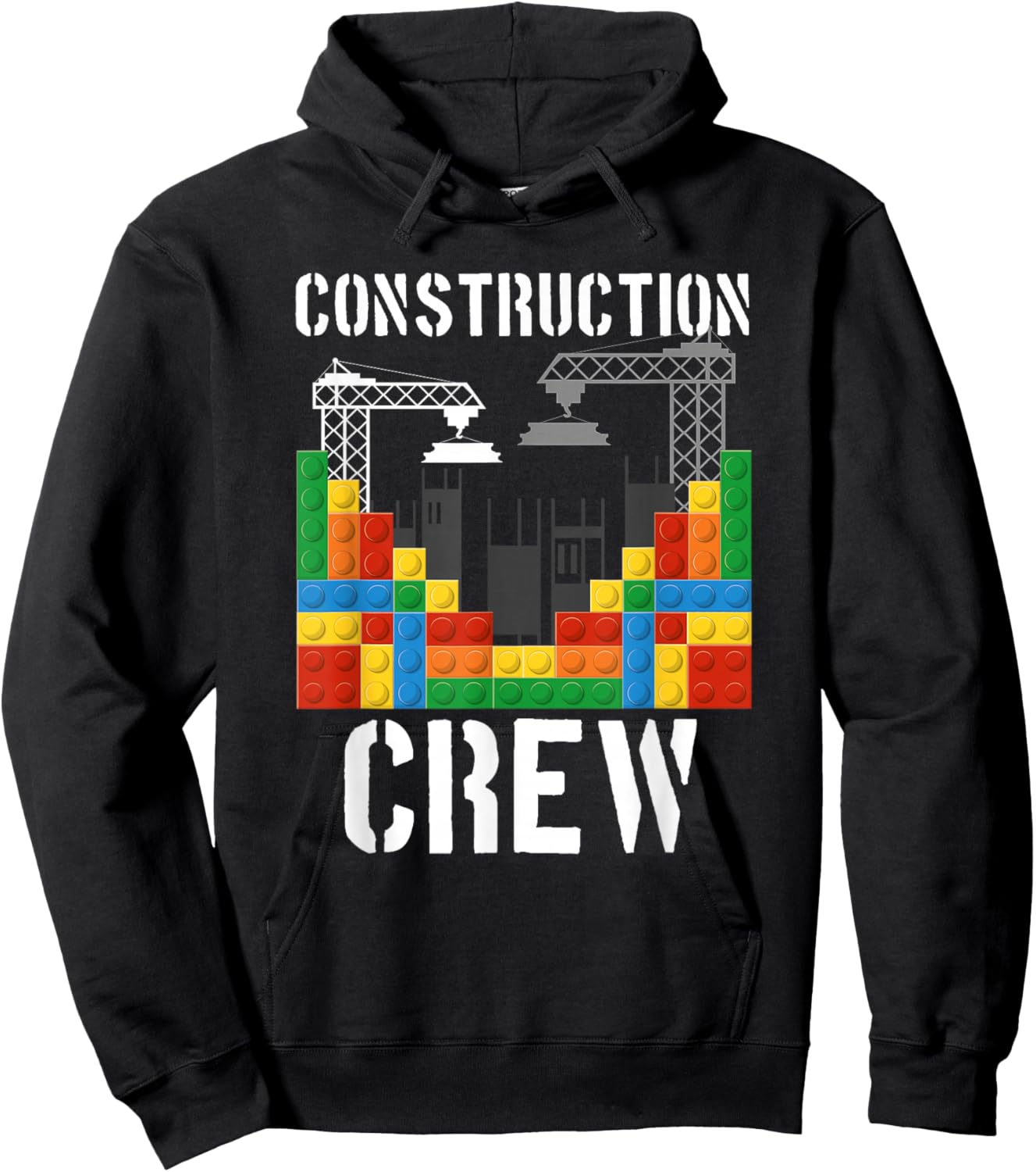 Construction Crew Master Builder Bricklayer Building Blocks Hoodie - Hoodie | Black