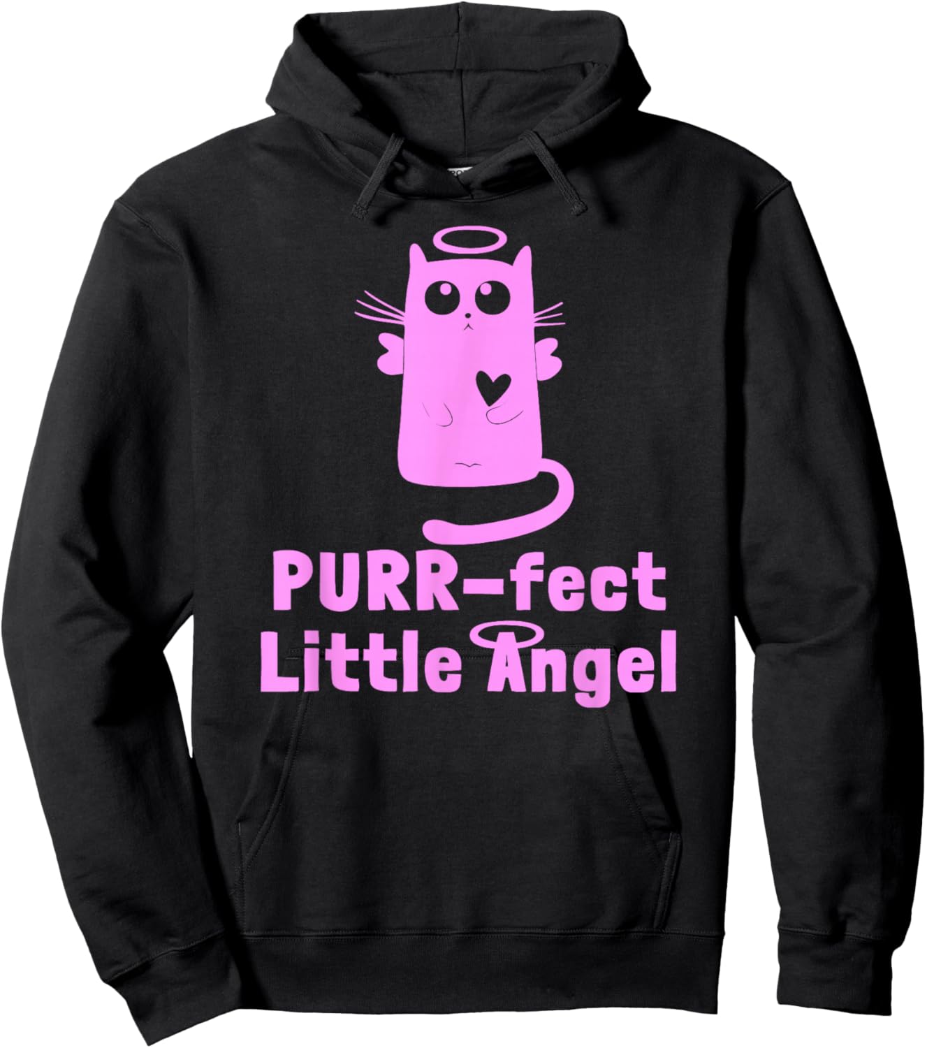 Kitty Angel Kitten Cat Purr-fect Little Angel Perfect Halo Hoodie - Hoodie | Black