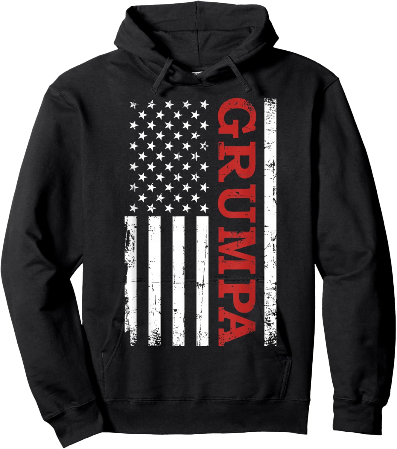 Grumpa US American Vintage Flag for Grandpa Hoodie - Hoodie | Black