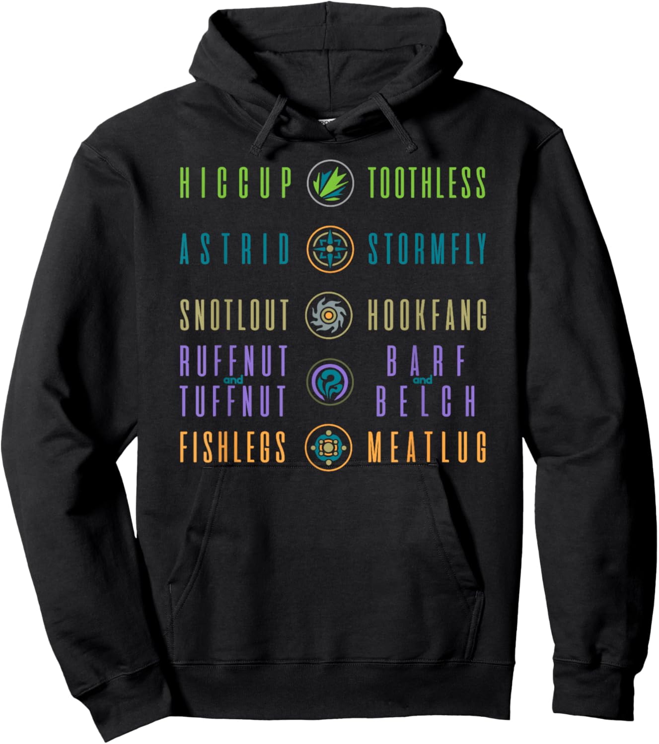 How to Train Your Dragon Shirt with 3 Dragon Names Hoodie - Hoodie | Black