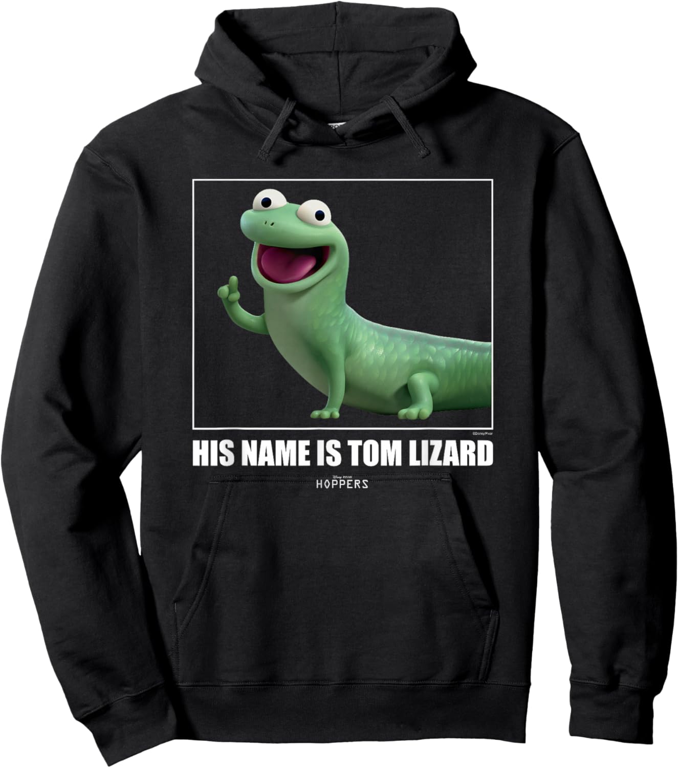 Disney Pixar Hoppers Tom Lizard Cute 3D Character Aesthetic T-Shirt - Hoodie | Black