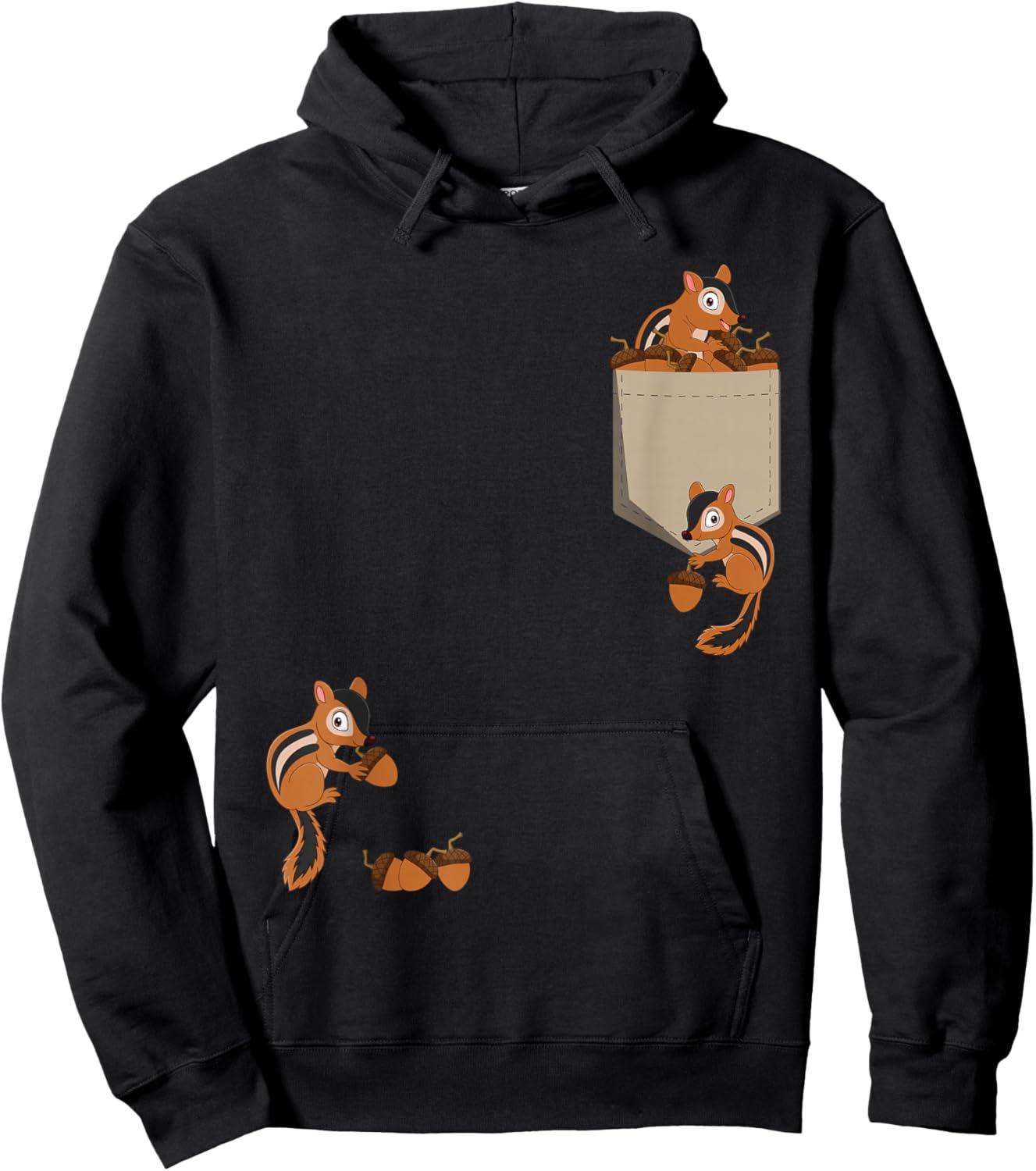 Cute Climbing Squirrels - Rodent Squirrel Lover Animal Hoodie - Hoodie | Black