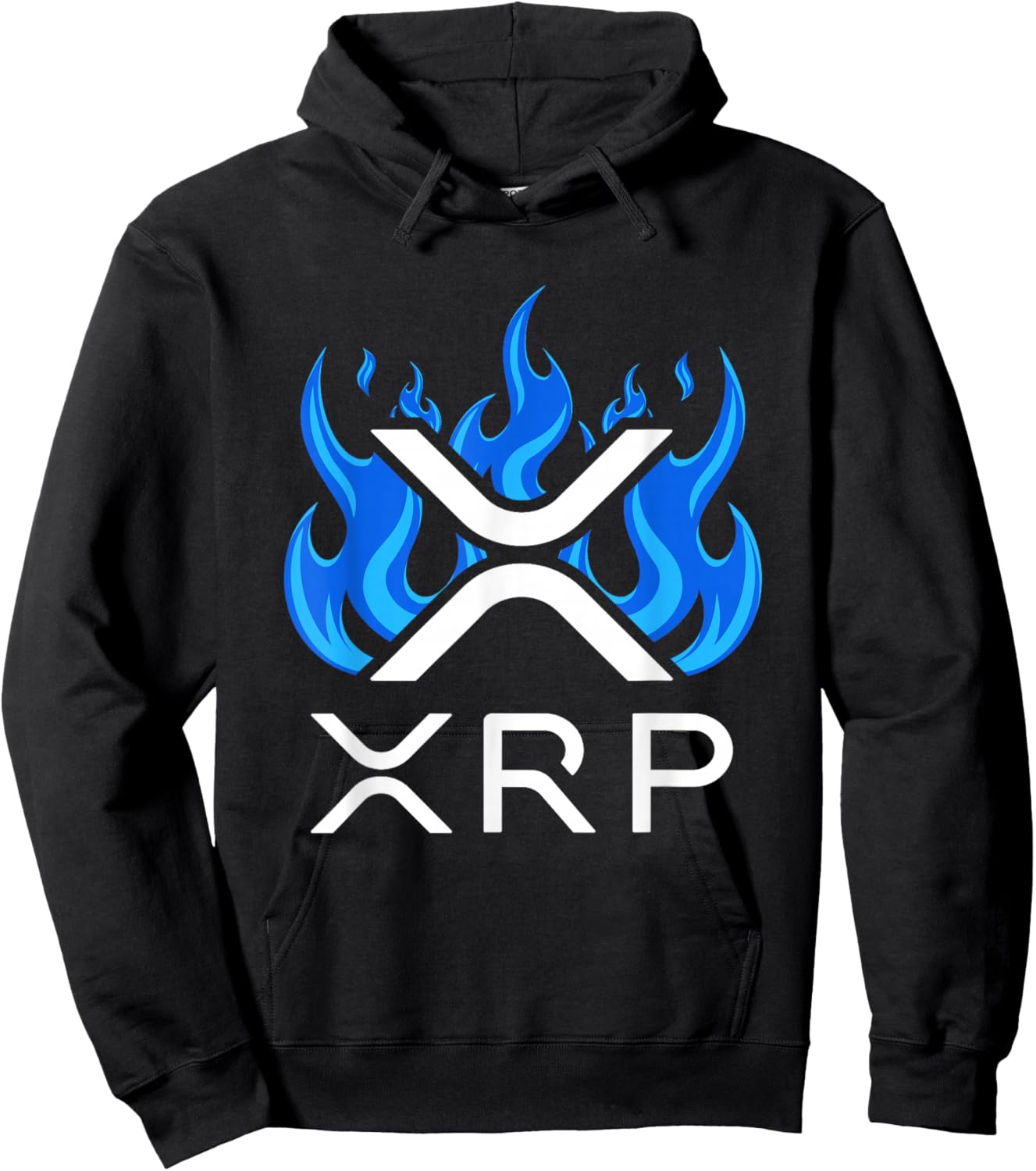 XRP - XRP Cryptocurrency - XRP Logo - Blue Flames - XRP Hoodie - Hoodie | Black