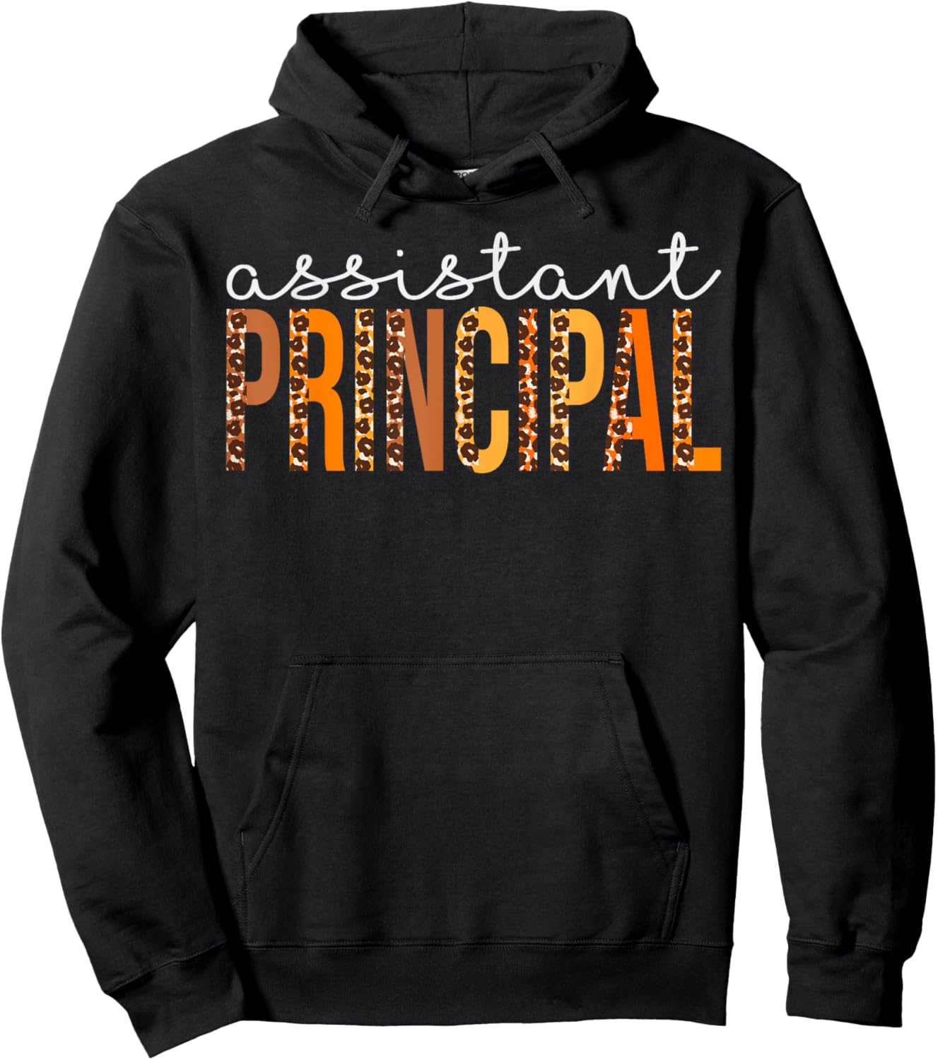 Assistant Principal leopard Fall Autumn Lovers Thanksgiving Hoodie - Hoodie | Black