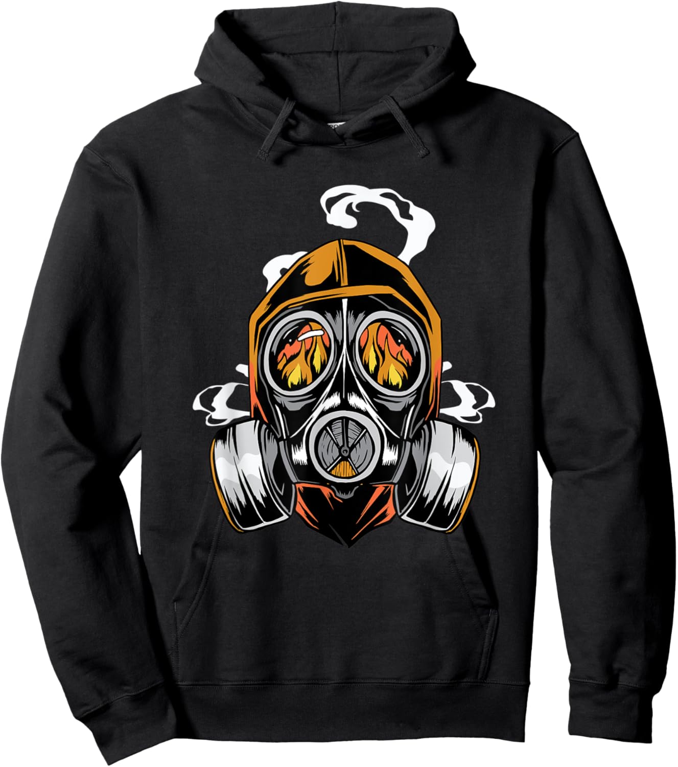 Firefighter and prepper design featuring a gas mask and fire Hoodie - Hoodie | Black