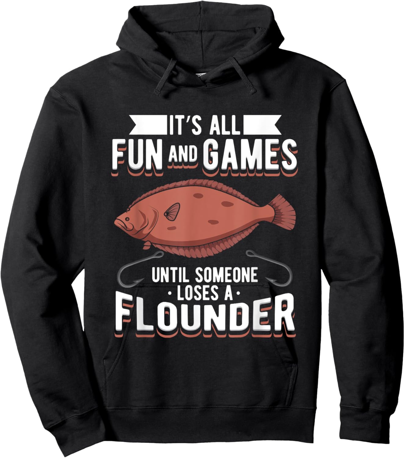 Fluke Fishing Design For Fisherman - Loses A Flounder Hoodie - Hoodie | Black