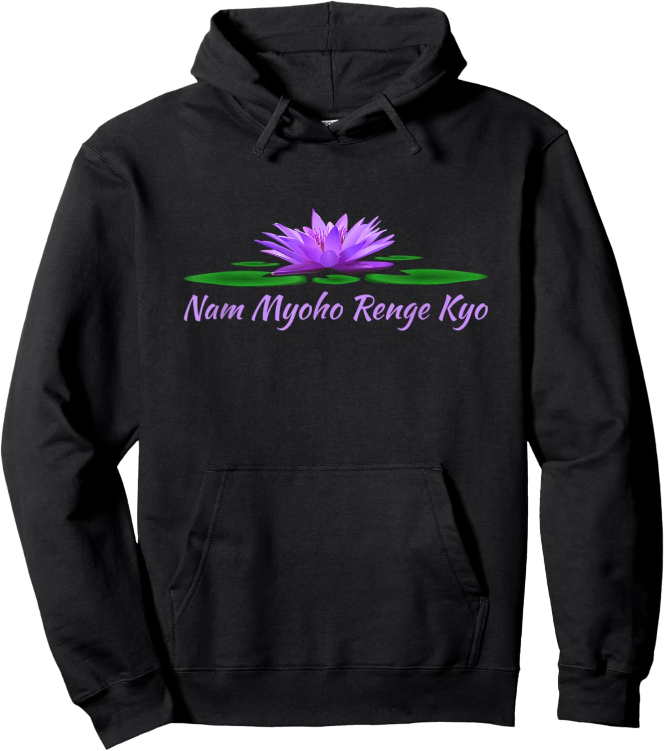 Nam Myoho Renge Kyo Japanese Buddhist Mantra Lotus Flower Hoodie - Hoodie | Black