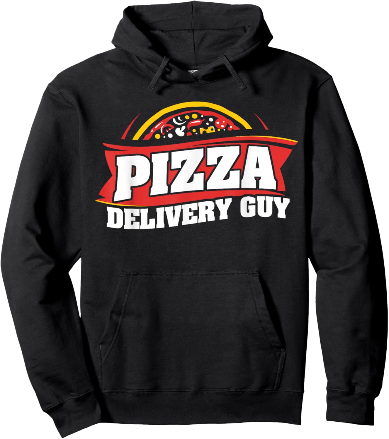 Pizza Delivery Guy Eating Pizza Italian Food Lover Pizza Hoodie - Hoodie | Black