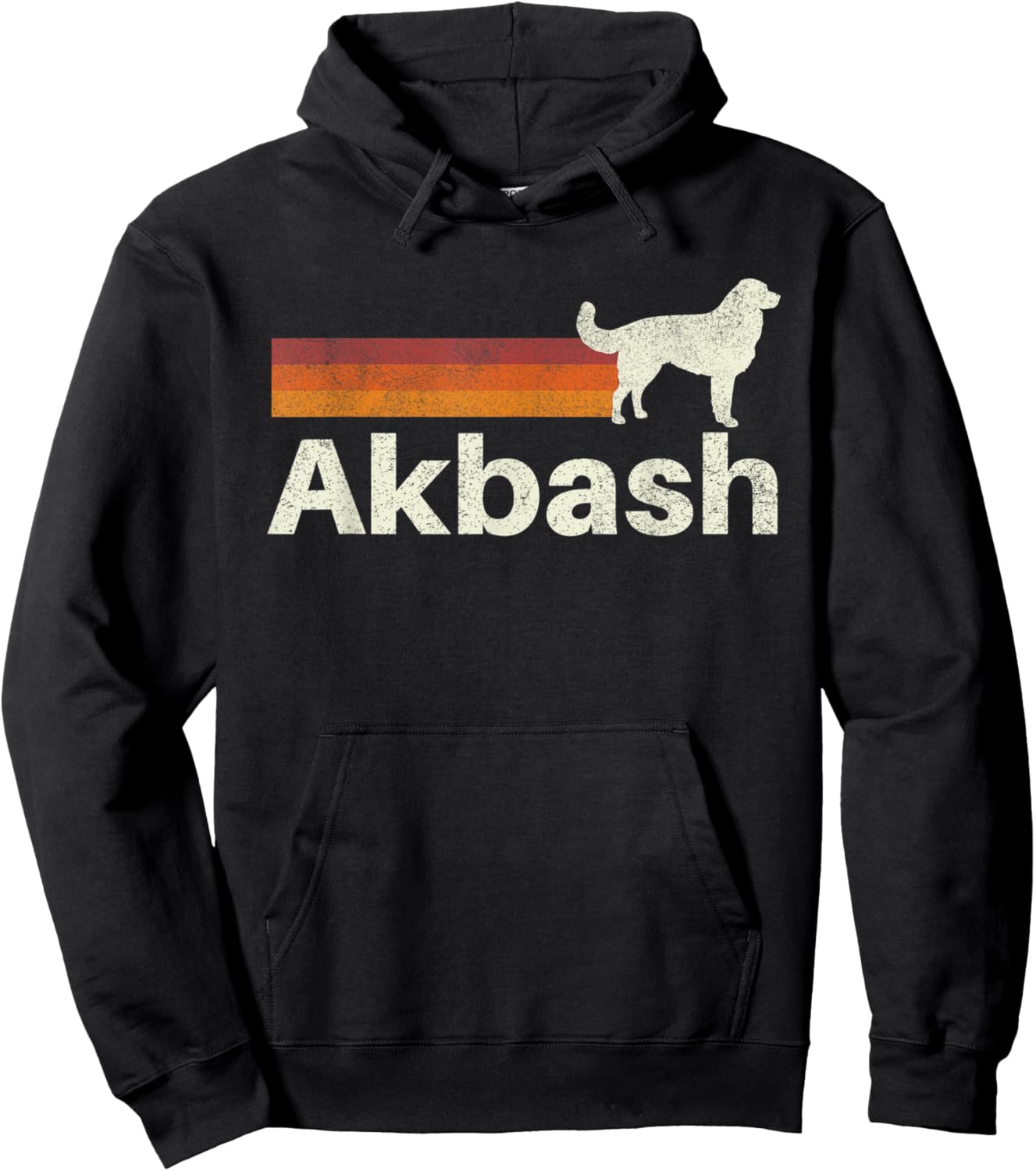 Vintage Akbash Retro Mom Dad Dog Hoodie - Hoodie | Black