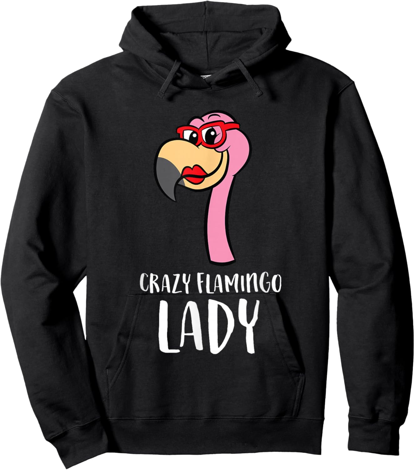Crazy Flamingo Lady Cute Flamingo Hoodie - Hoodie | Black