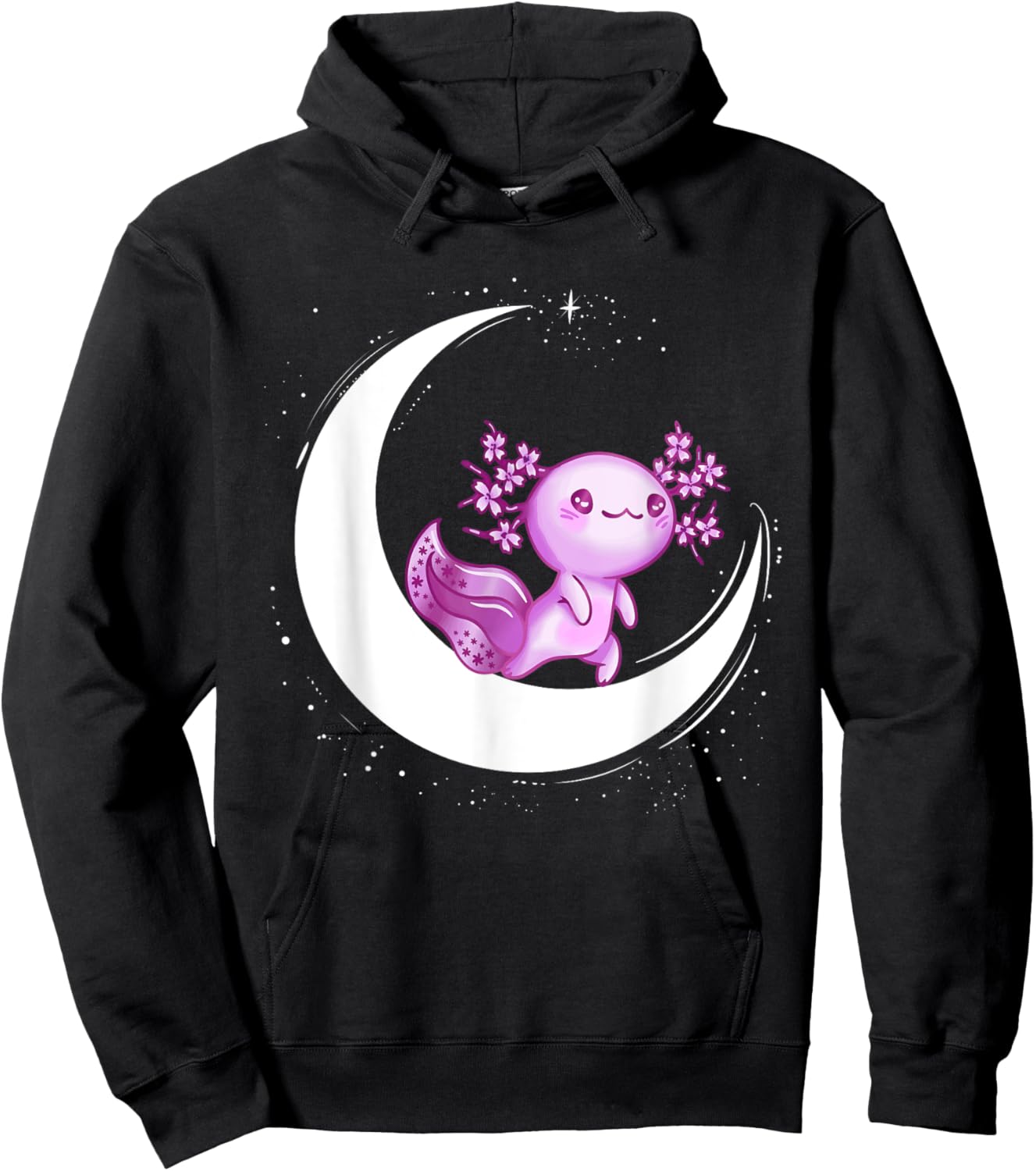 Cute Axolotl Pastel Goth Funny Kawaii Space Moon Goth Girl Hoodie - Hoodie | Black