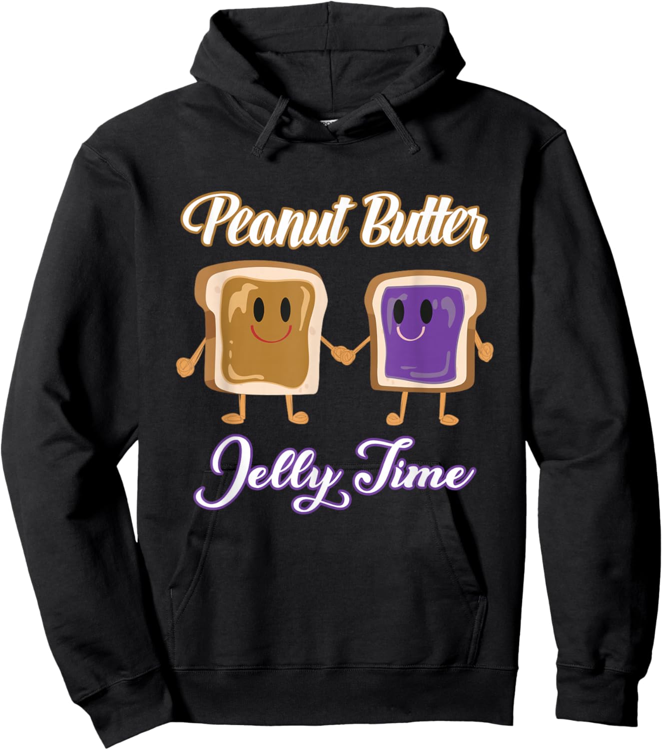 Peanut Butter Jelly Time BFF Love Match Perfect Hoodie - Hoodie | Black