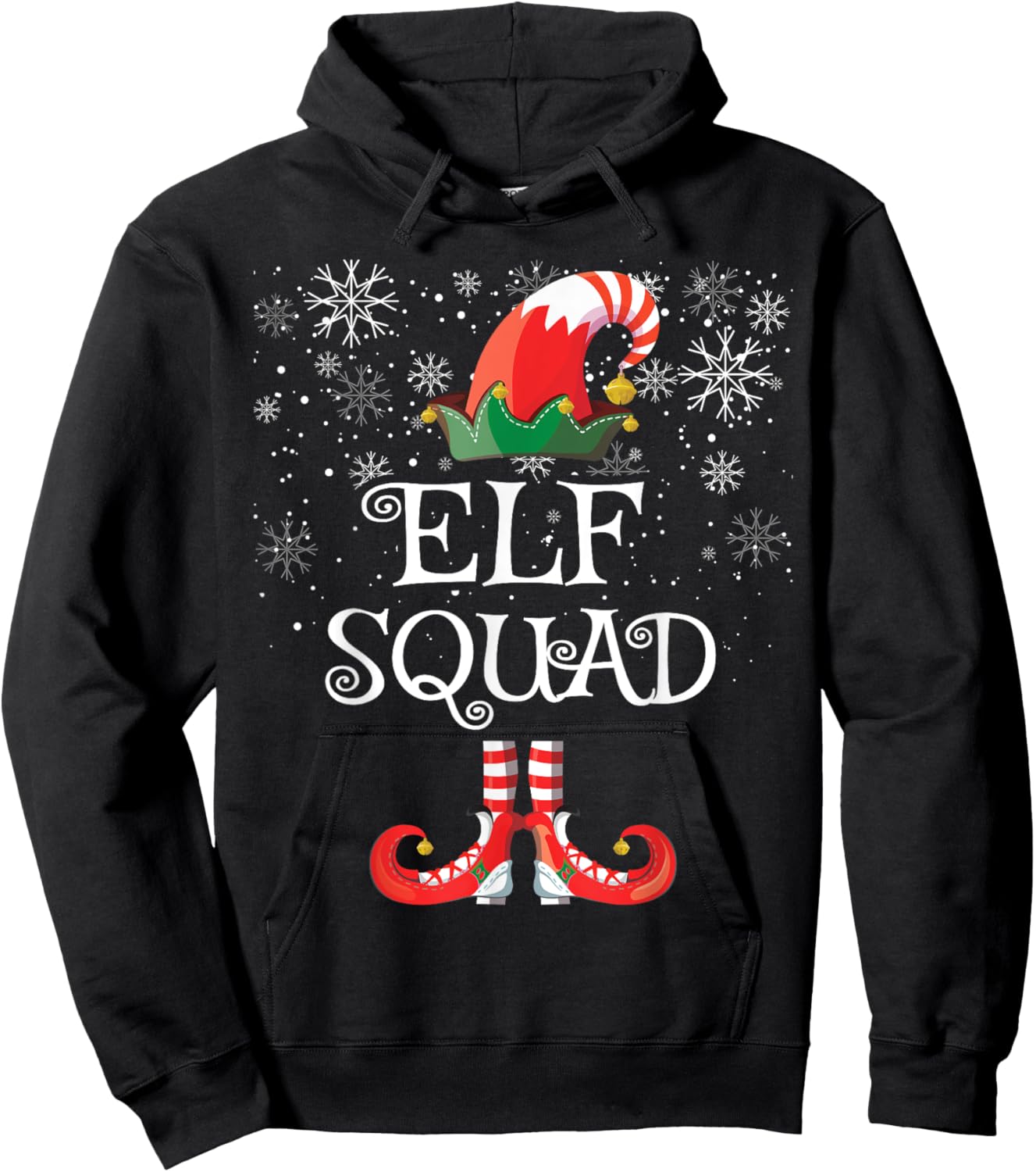 Elf Squad Shirt Funny Family Matching Christmas Hoodie - Hoodie | Black