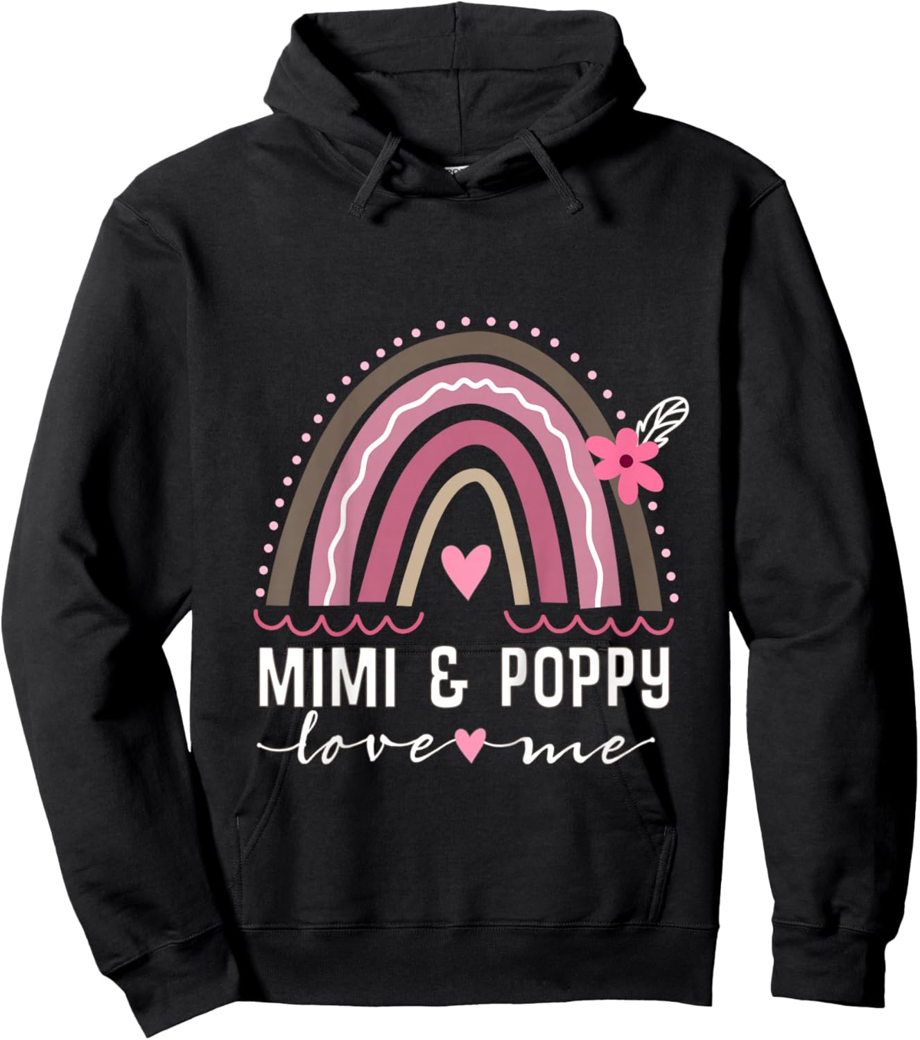 Kids Mimi and Poppy Love Me Granddaughter Rainbow Hoodie - Hoodie | Black