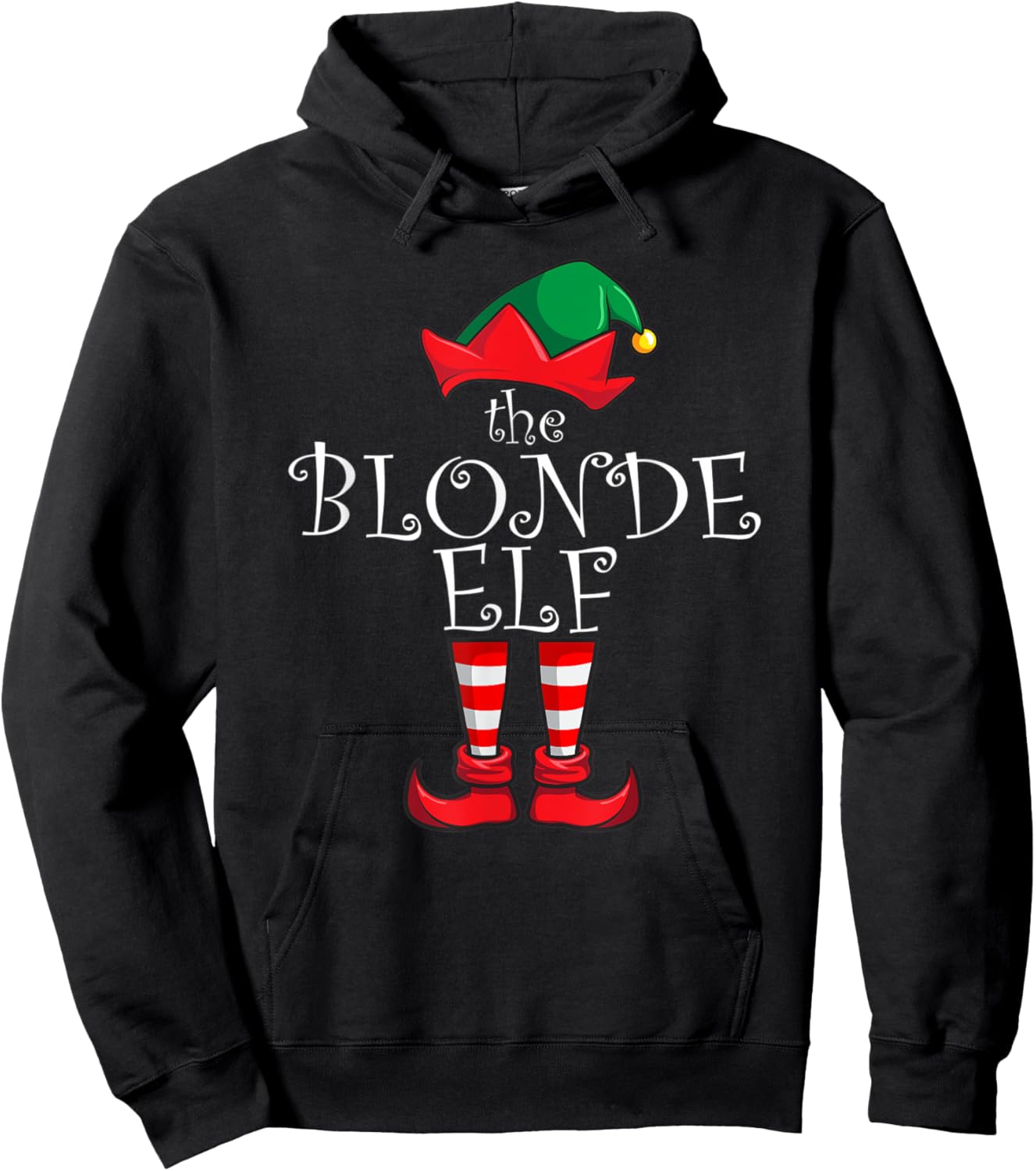 Blonde Elf Matching Family Christmas Party Pajama Blonde Elf Hoodie - Hoodie | Black